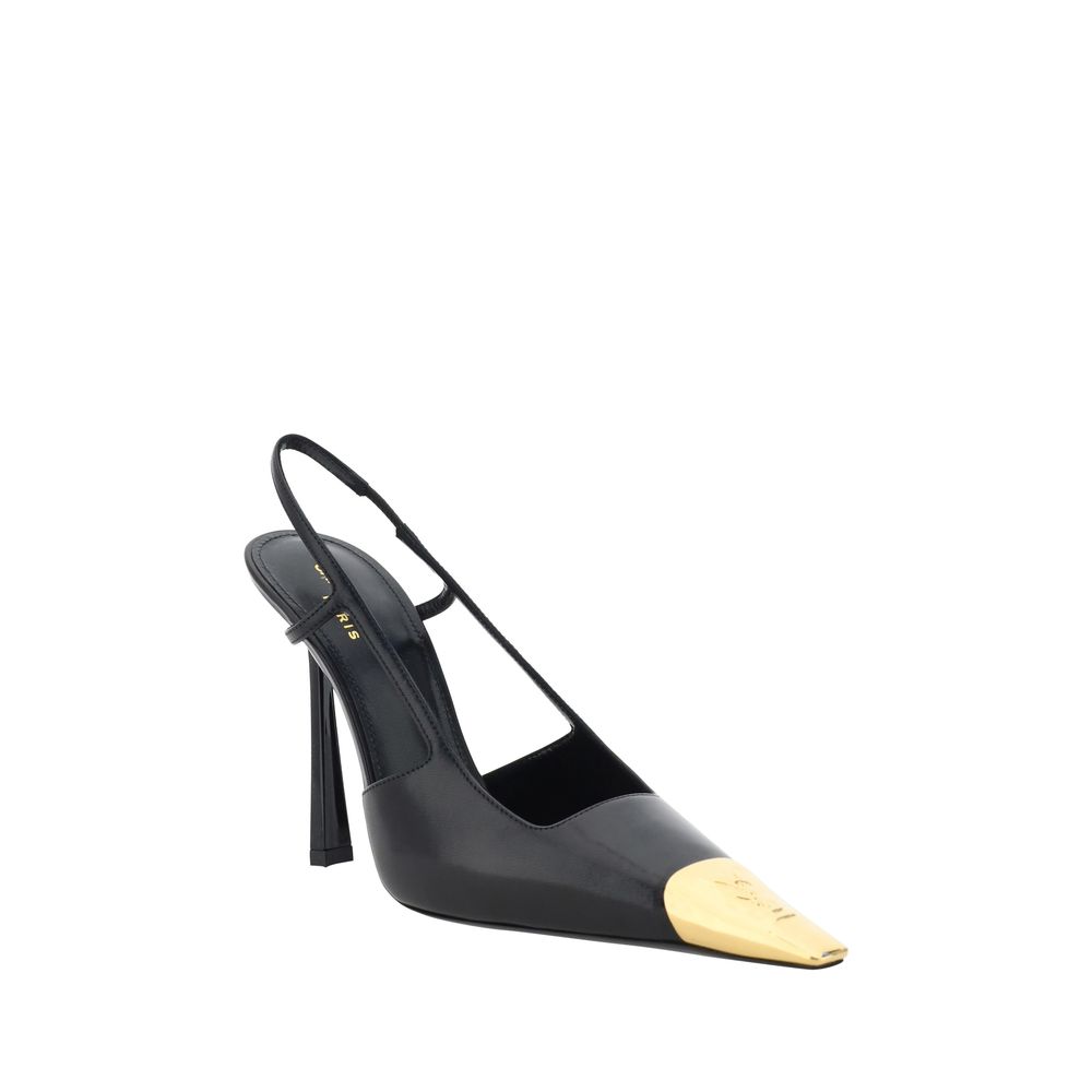 Saint Laurent Schwarze Lammleder Pumps Ovis Aries Aries mit hohem Absatz-2