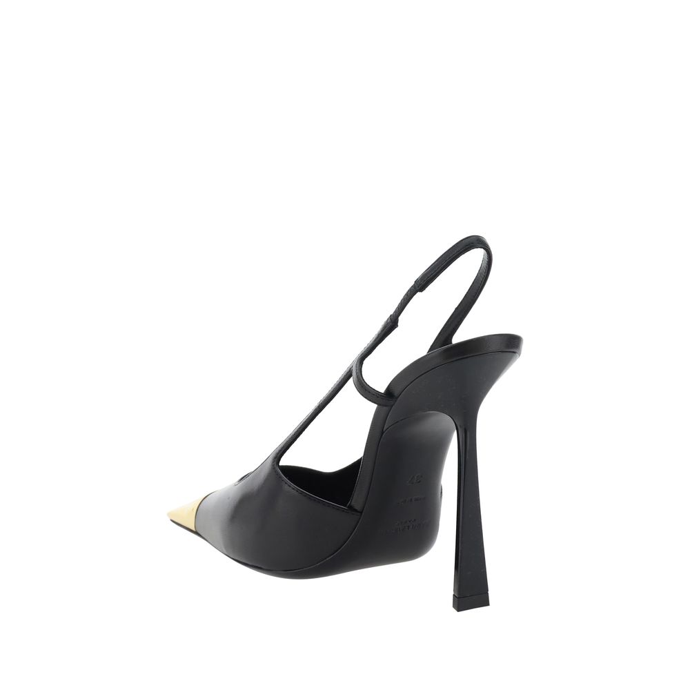 Saint Laurent Schwarze Lammleder Pumps Ovis Aries Aries mit hohem Absatz-3