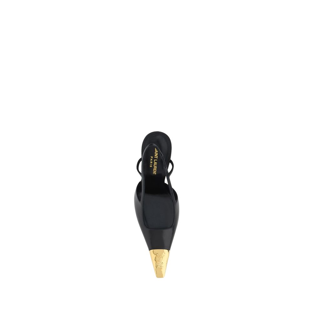 Saint Laurent Schwarze Lammleder Pumps Ovis Aries Aries mit hohem Absatz-4