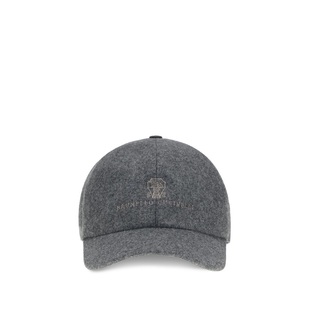 Brunello Cucinelli Graue Mütze aus Lammwolle Oves Aries (Baseballkappe)-1