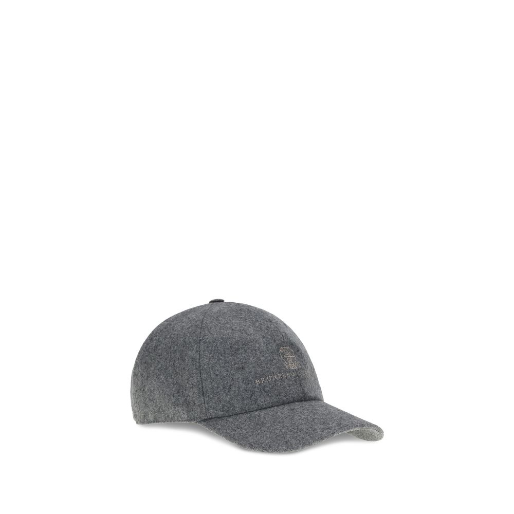 Brunello Cucinelli Graue Mütze aus Lammwolle Oves Aries (Baseballkappe)-2