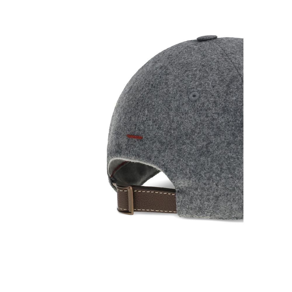 Brunello Cucinelli Graue Mütze aus Lammwolle Oves Aries (Baseballkappe)-3