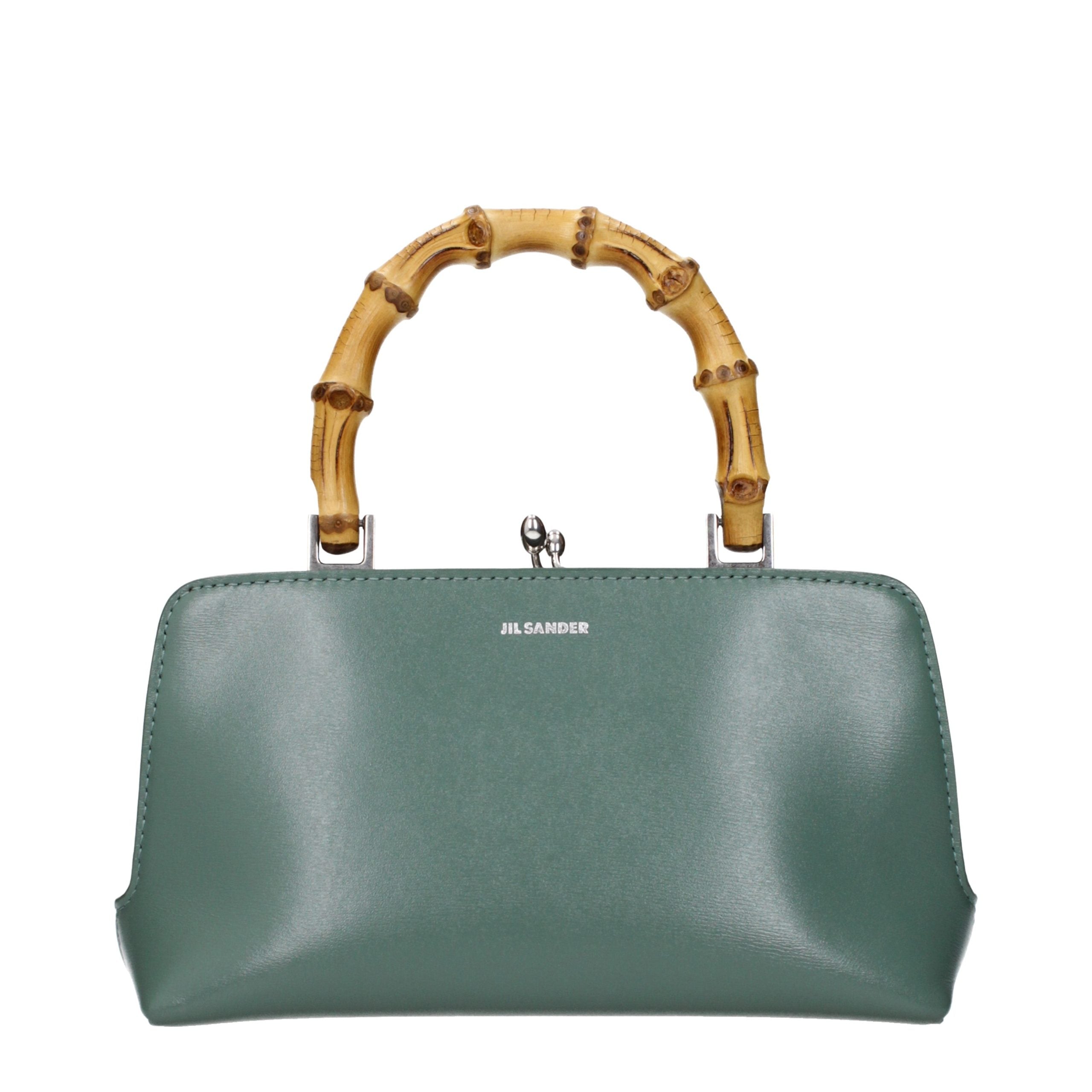 Jil Sander Grüne Lederhandtasche-1
