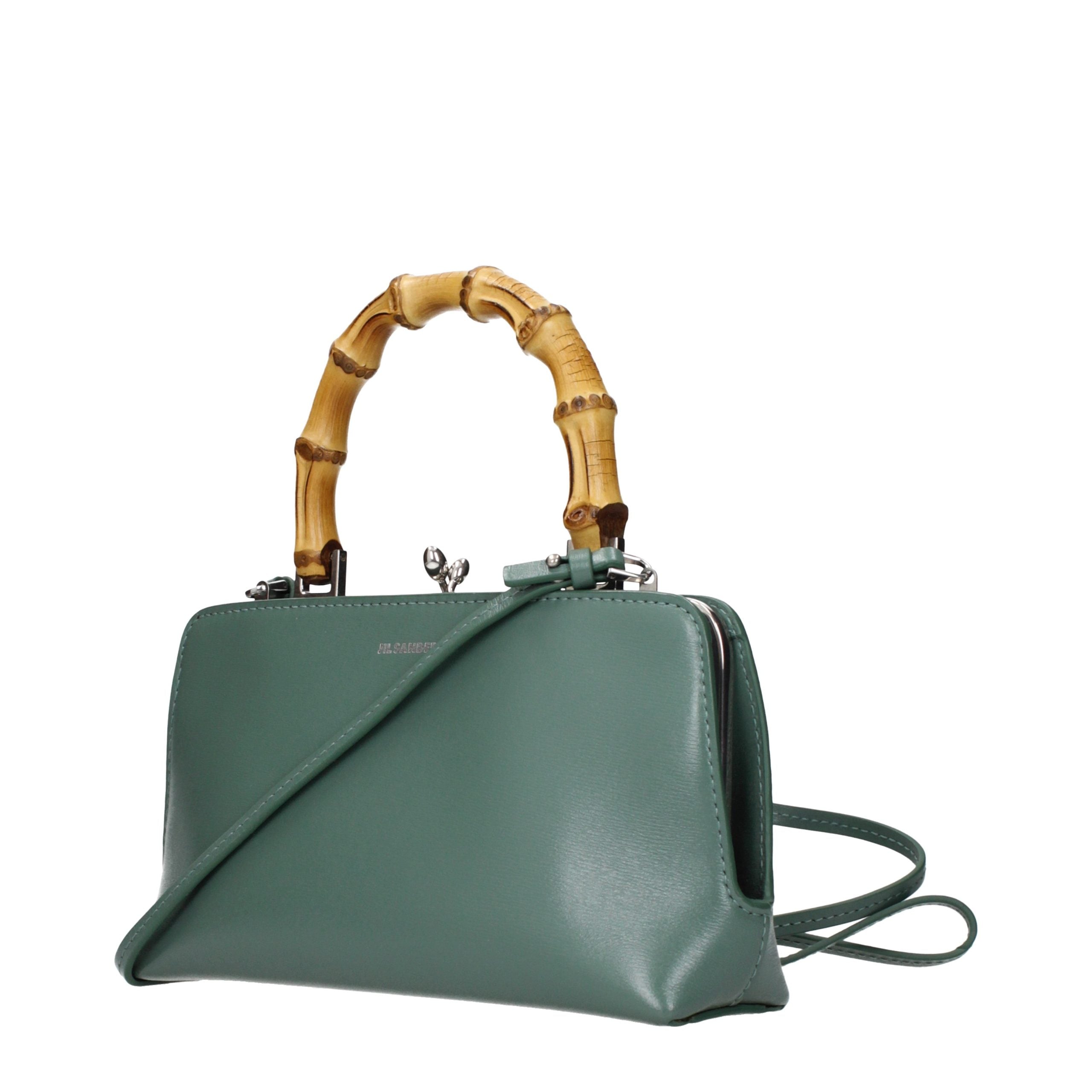 Jil Sander Grüne Lederhandtasche-2