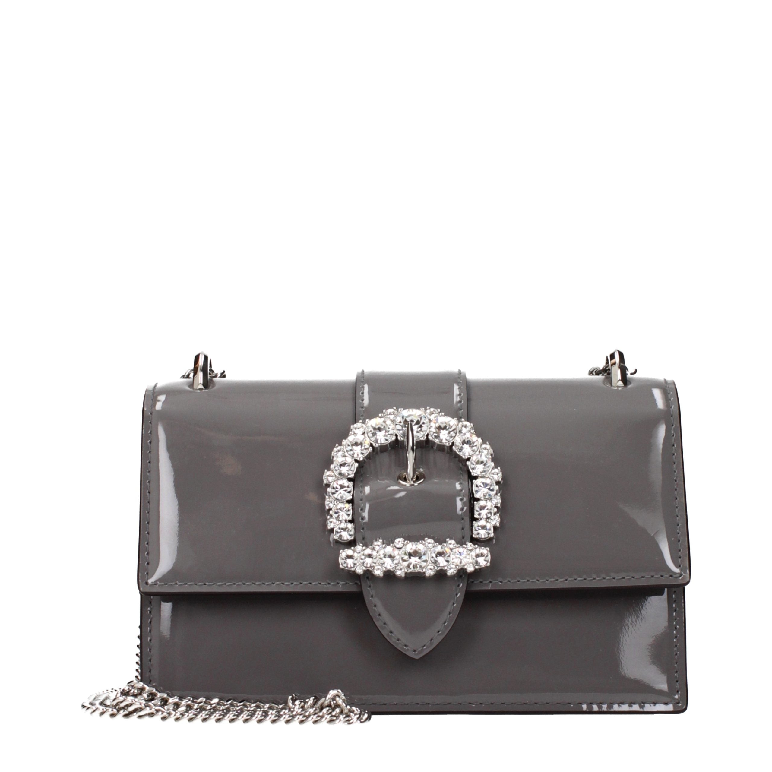 Jimmy Choo Graue Leder Schultertasche-1