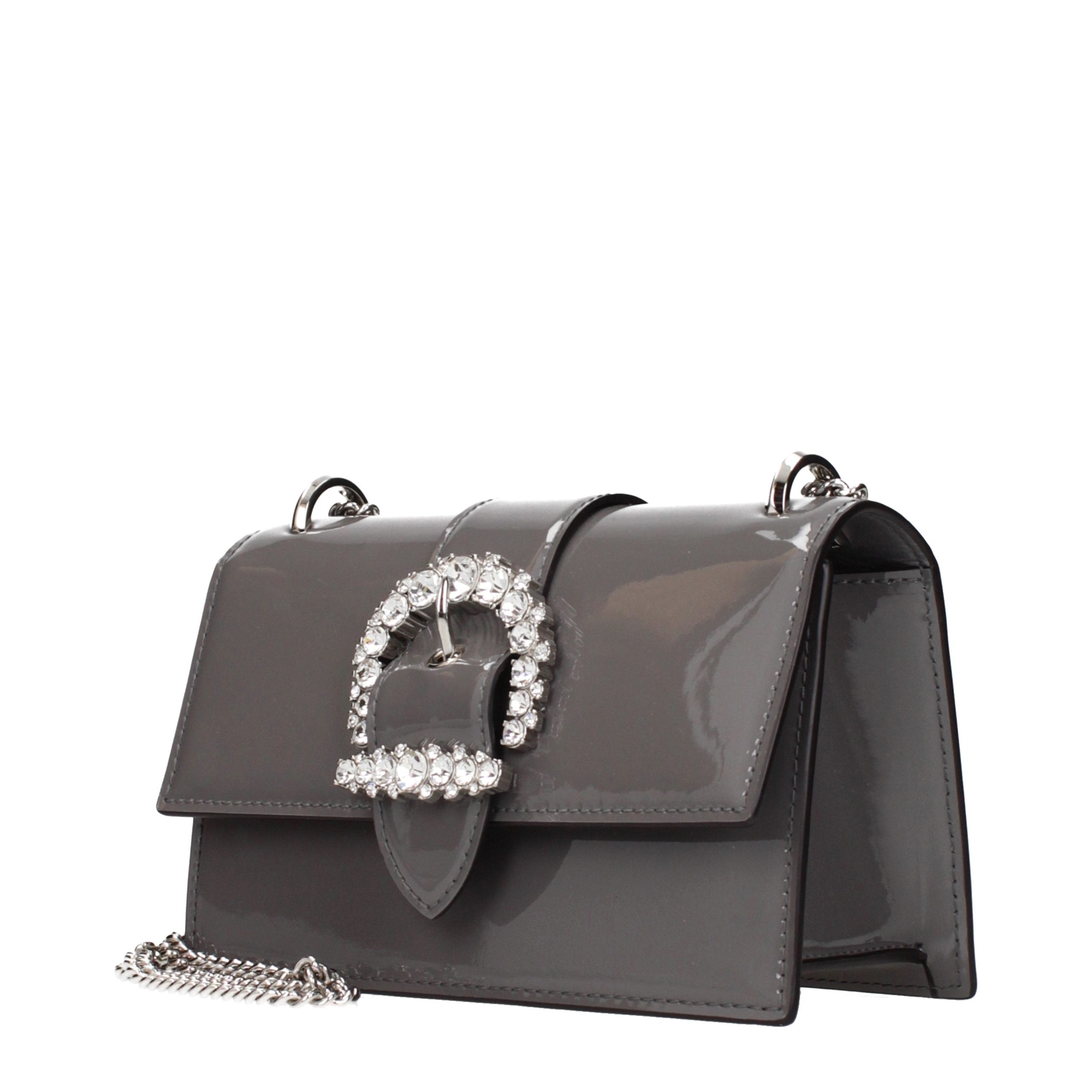 Jimmy Choo Graue Leder Schultertasche-2