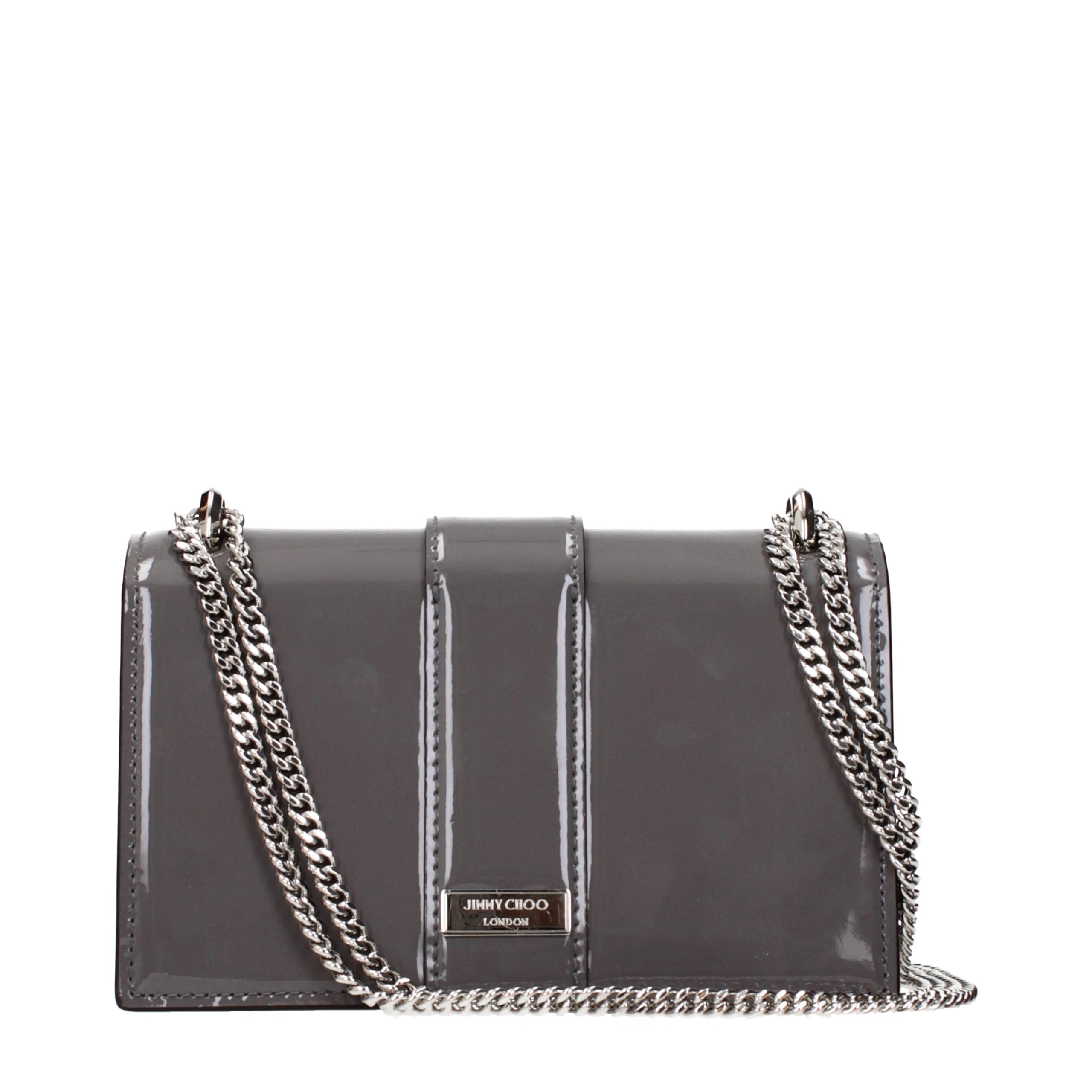 Jimmy Choo Graue Leder Schultertasche-3