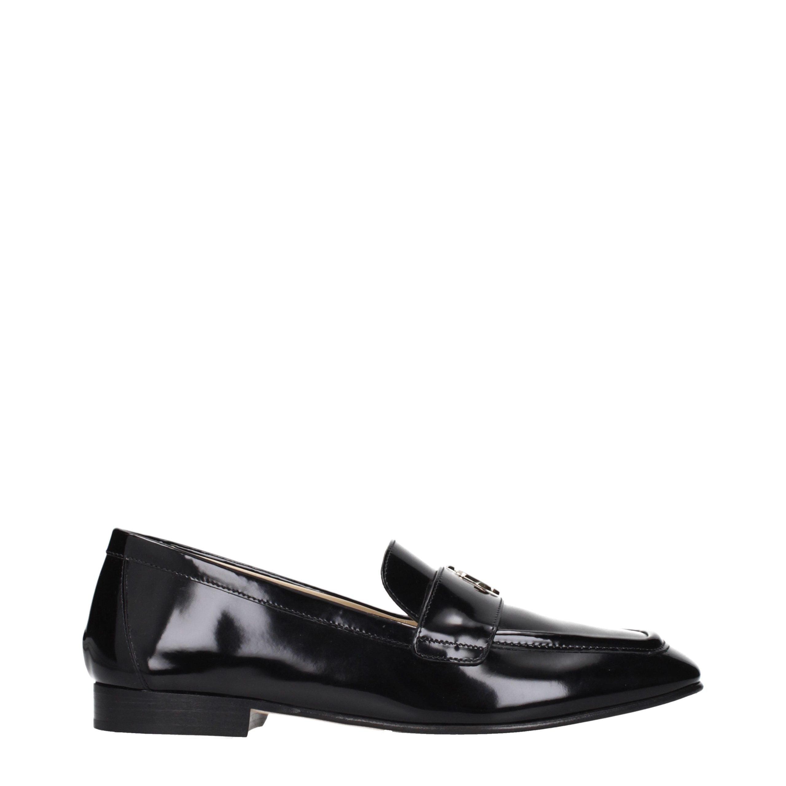 Jimmy Choo Schwarze Leder Loafer zum Hineinschlüpfen-1