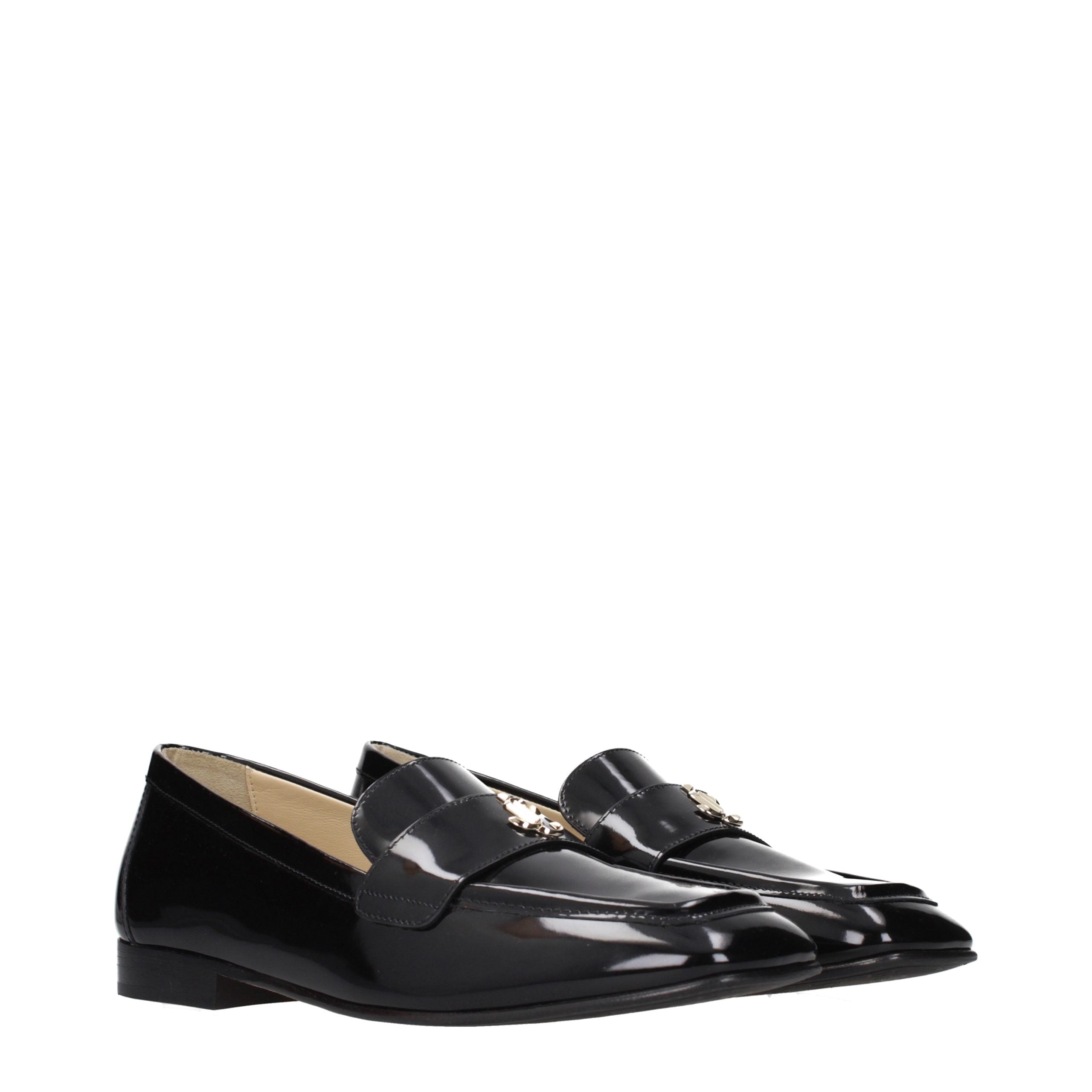 Jimmy Choo Schwarze Leder Loafer zum Hineinschlüpfen-2