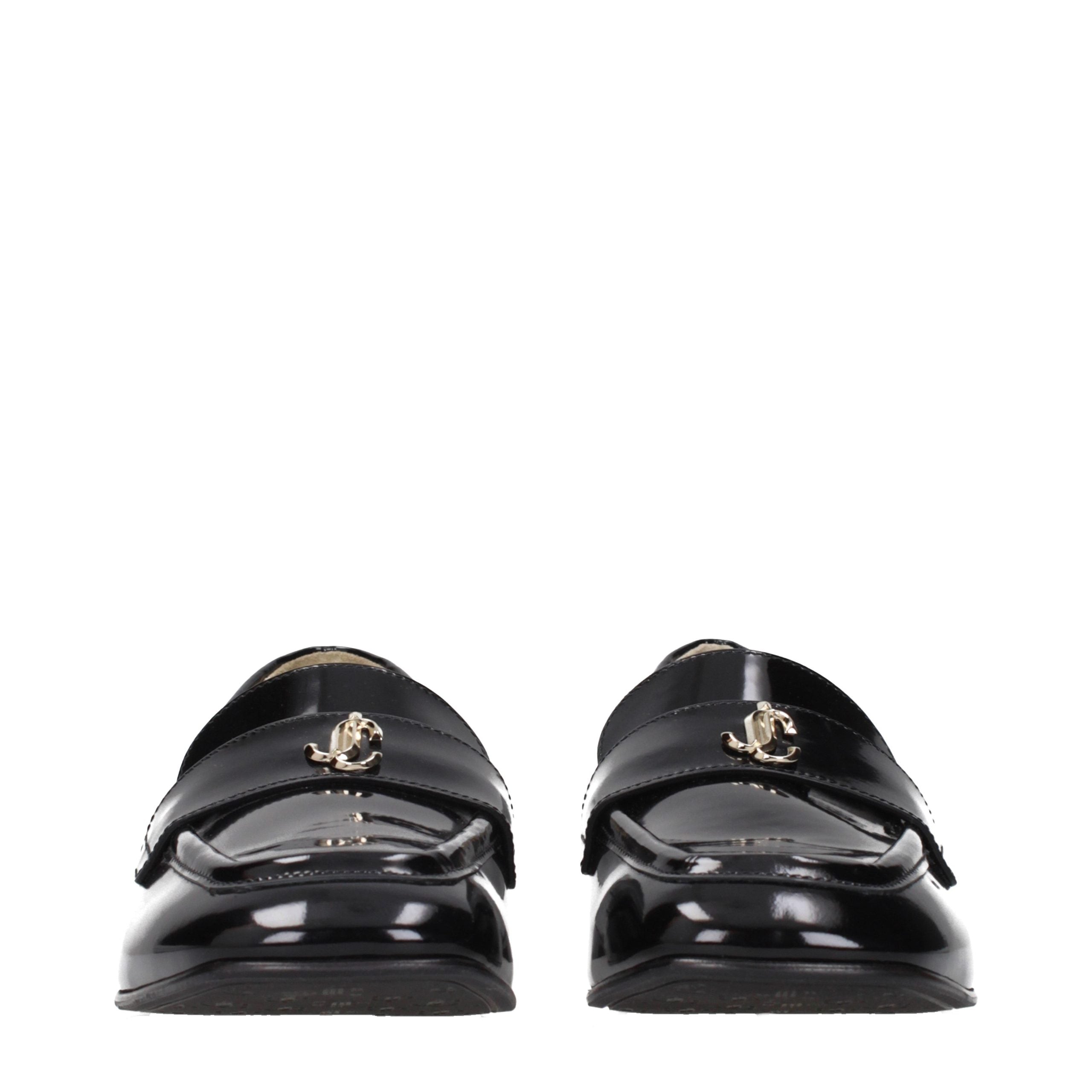 Jimmy Choo Schwarze Leder Loafer zum Hineinschlüpfen-3