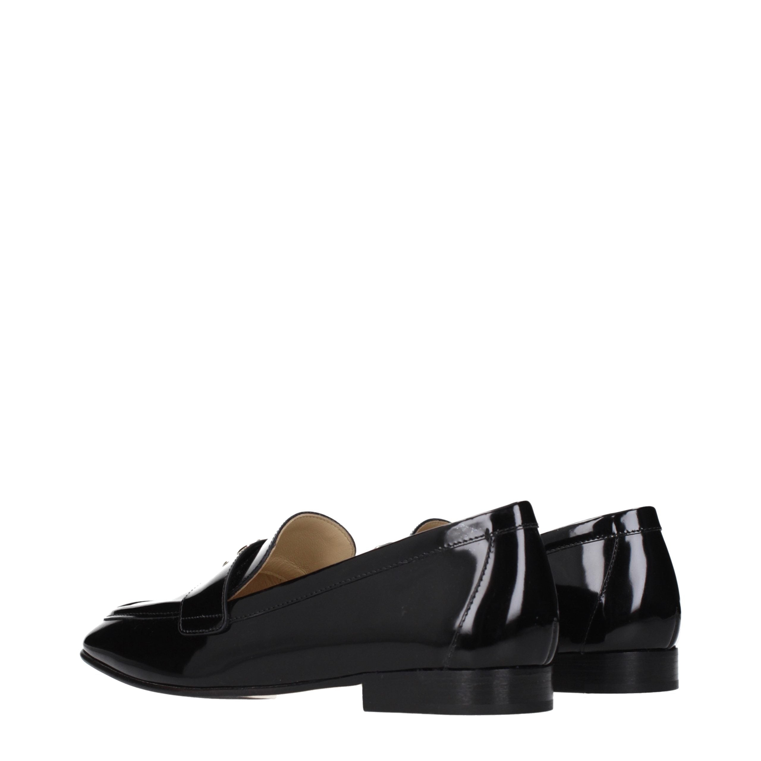 Jimmy Choo Schwarze Leder Loafer zum Hineinschlüpfen-4