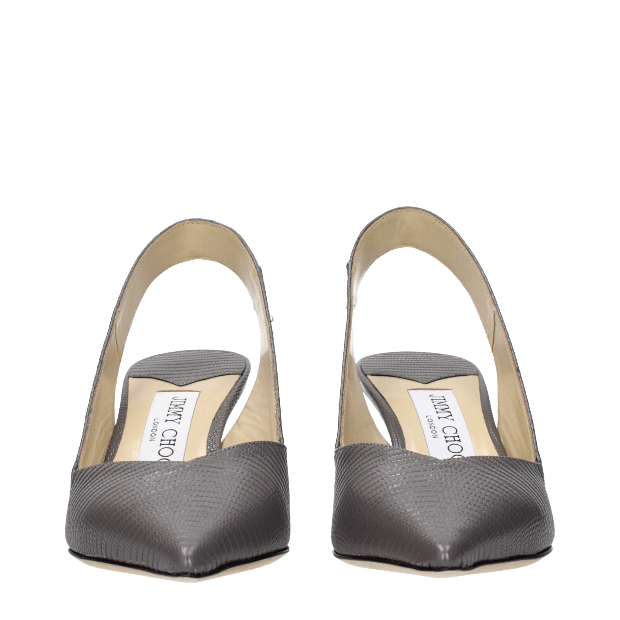 Jimmy Choo Graue Lederpumps-3