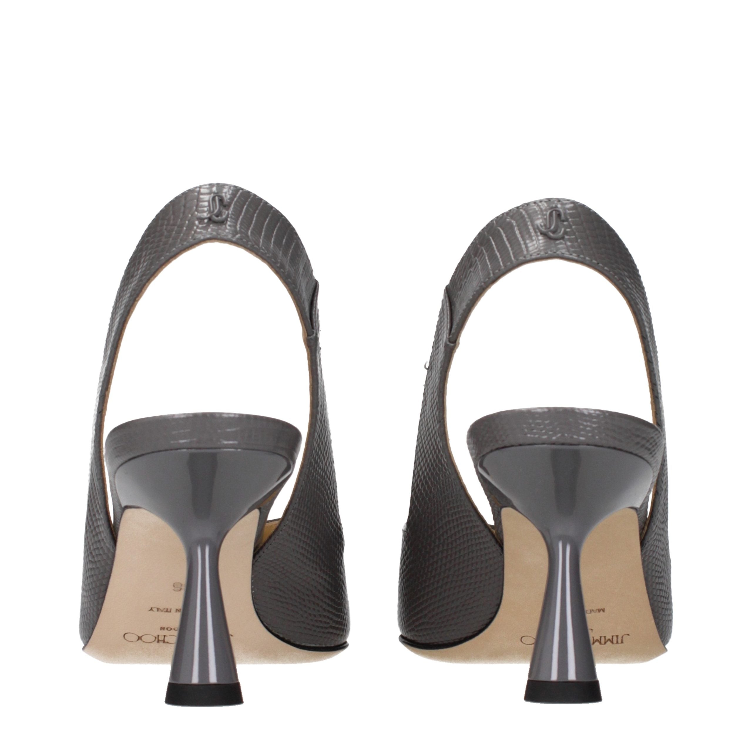 Jimmy Choo Graue Lederpumps-5