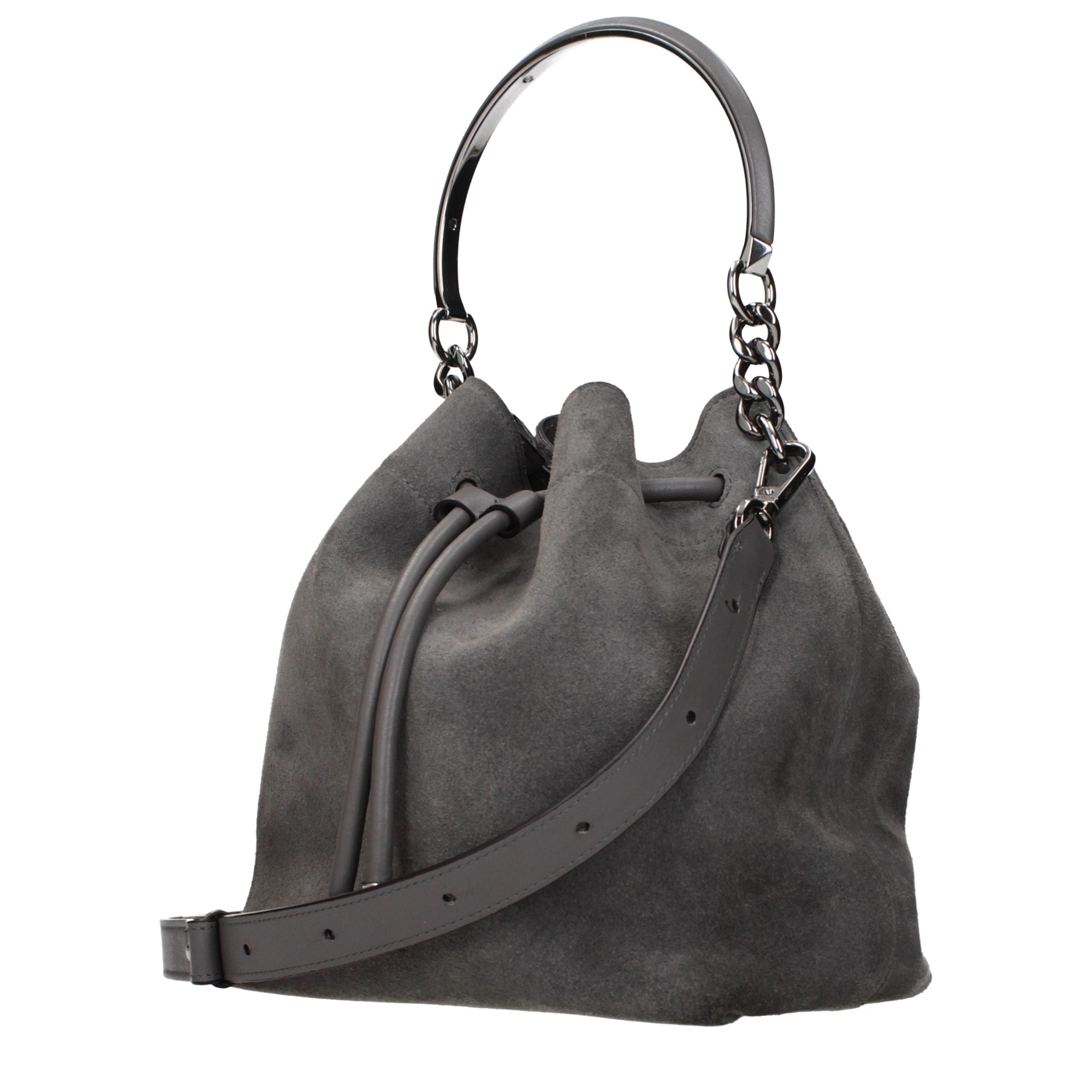 Jimmy Choo Graue Lederhandtasche-2