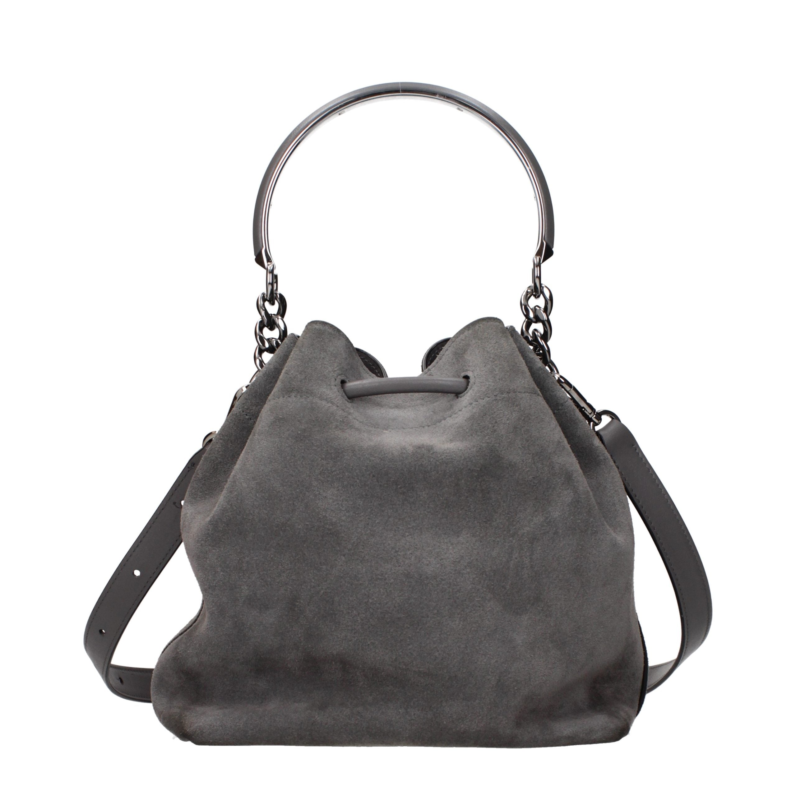 Jimmy Choo Graue Lederhandtasche-3