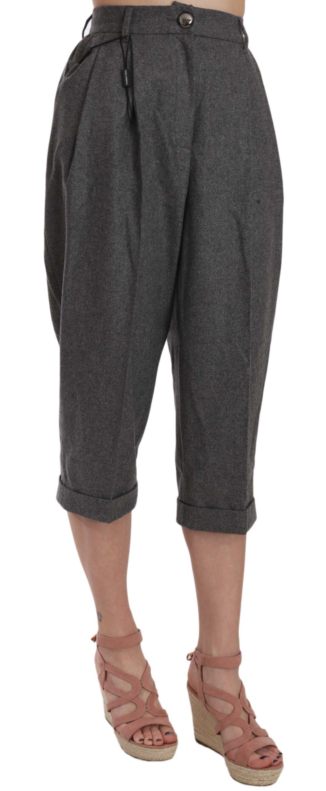 Dolce & Gabbana Wool Cropped Trouser Pleated Trousers-2