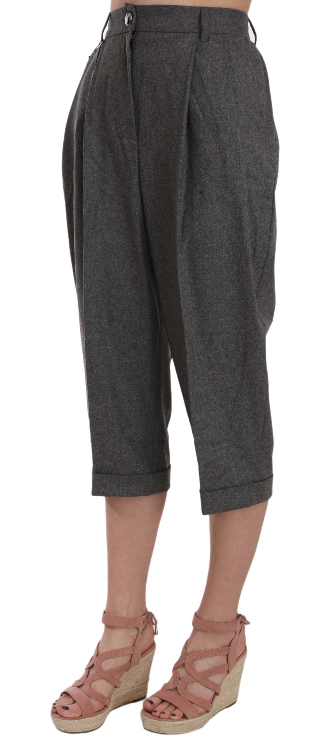 Dolce & Gabbana Wool Cropped Trouser Pleated Trousers-3