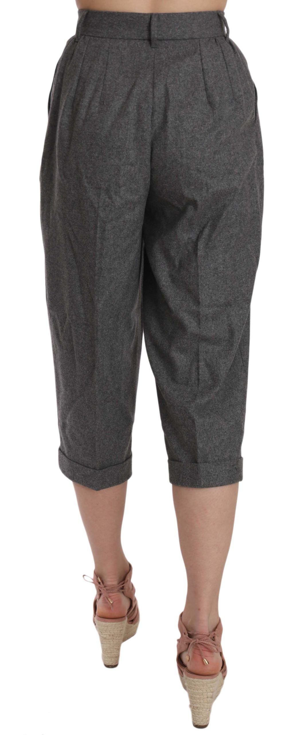 Dolce & Gabbana Wool Cropped Trouser Pleated Trousers-4