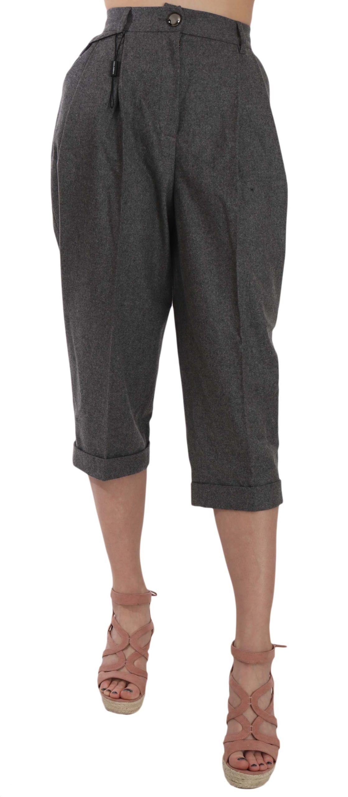 Dolce & Gabbana Wool Cropped Trouser Pleated Trousers-1