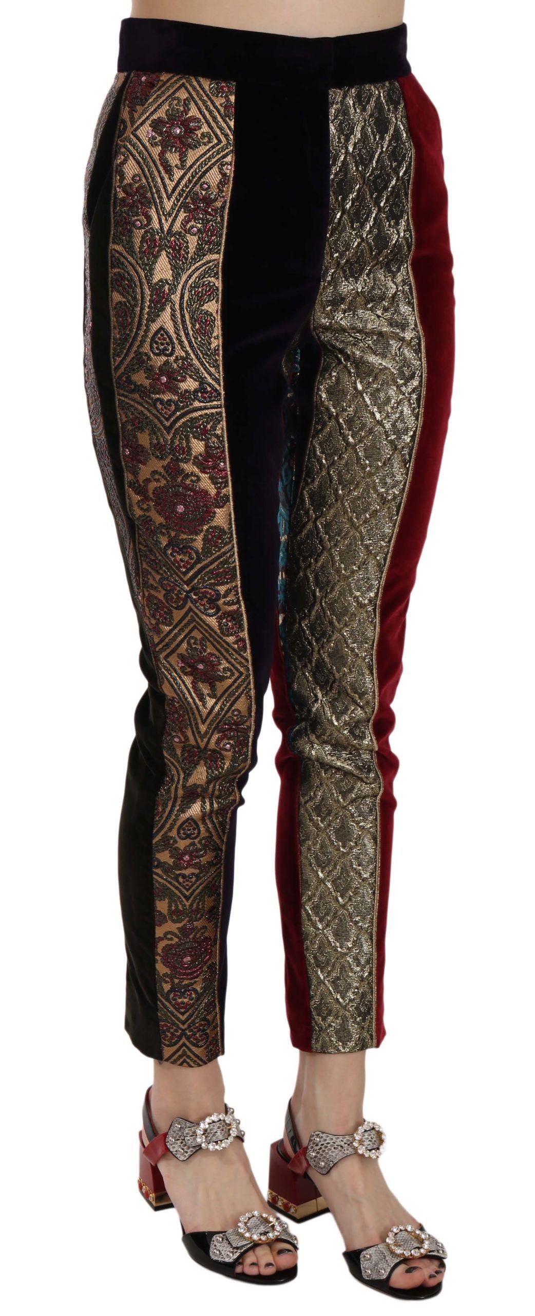 Dolce & Gabbana multicoloured jacquard trousers with tapered leg-2