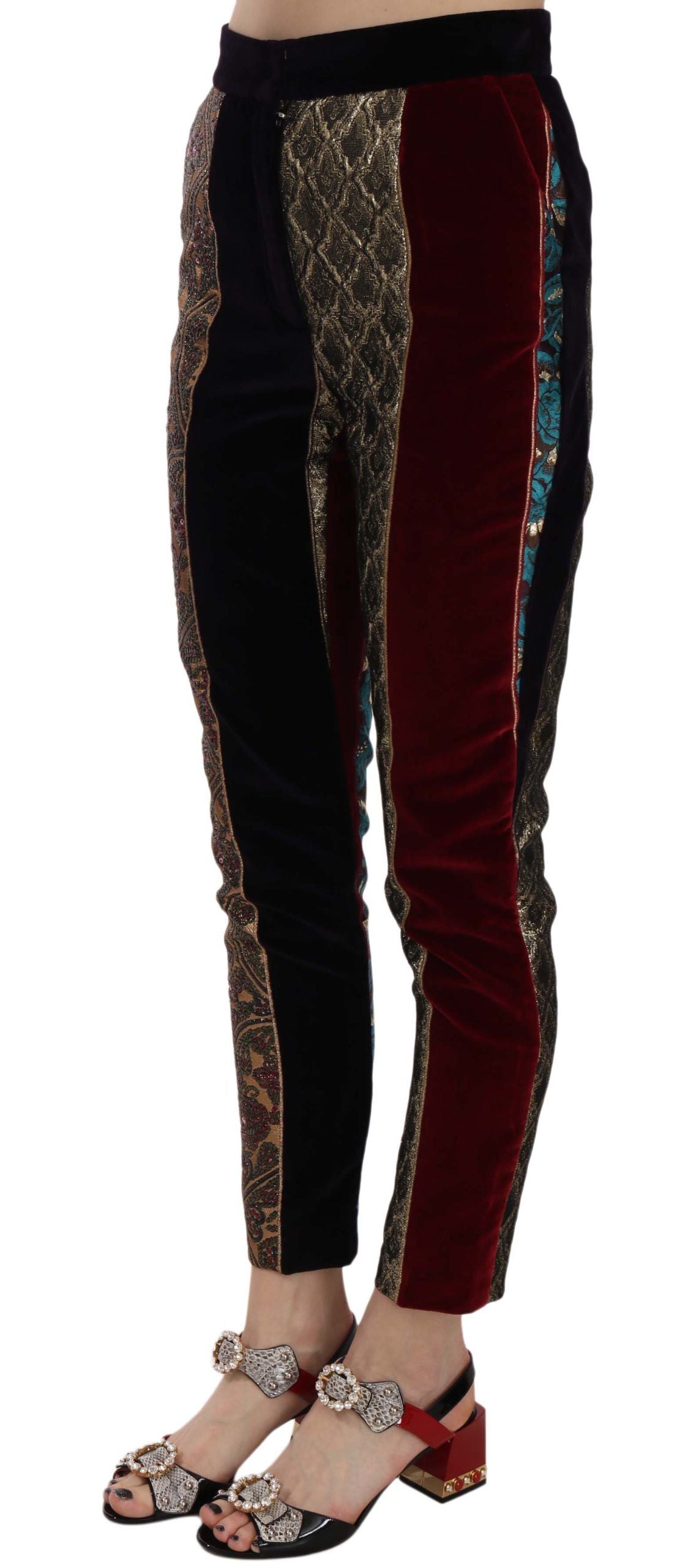 Dolce & Gabbana multicoloured jacquard trousers with tapered leg-3