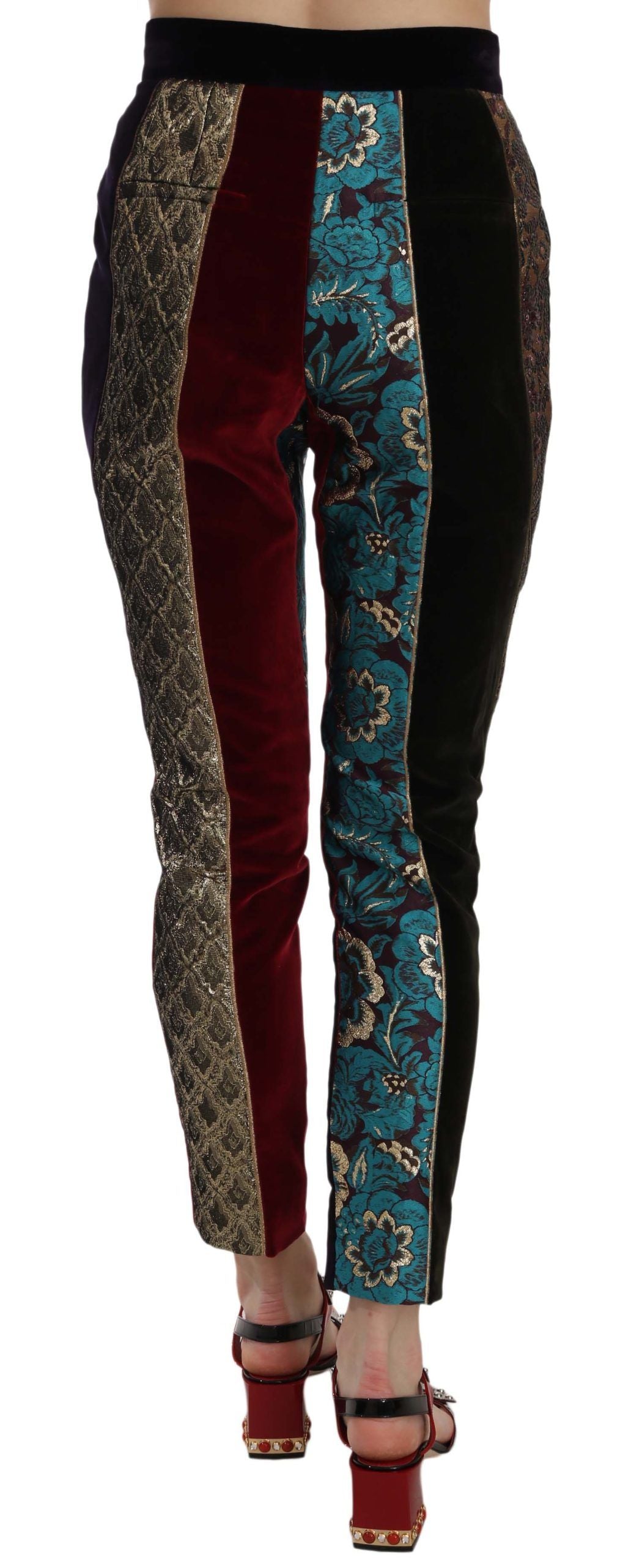 Dolce & Gabbana multicoloured jacquard trousers with tapered leg-4
