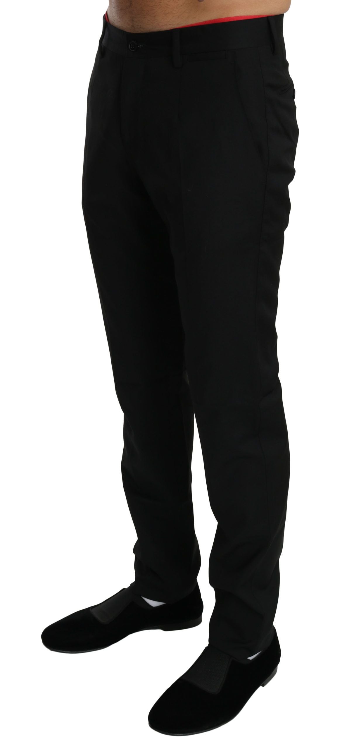 Dolce & Gabbana Black Dress Formal Trousers Men's Wool Trousers-2