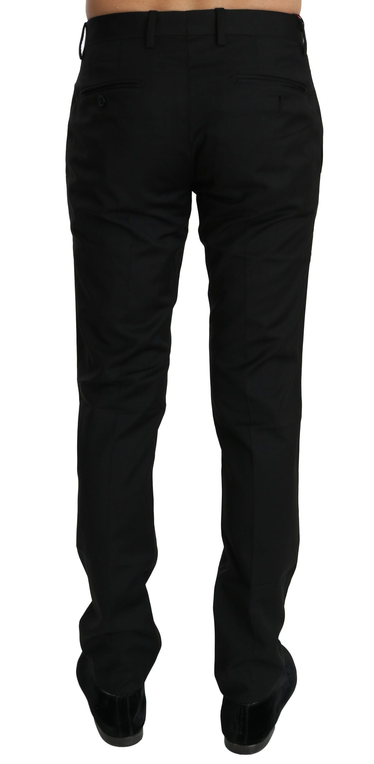 Dolce & Gabbana Black Dress Formal Trousers Men's Wool Trousers-3