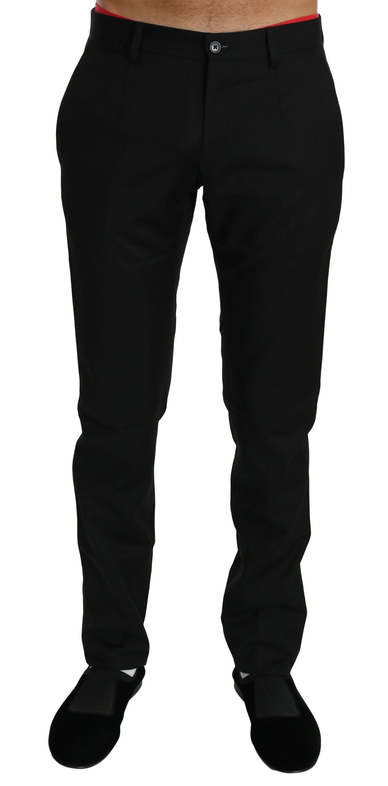 Dolce & Gabbana Black Dress Formal Trousers Men's Wool Trousers-4