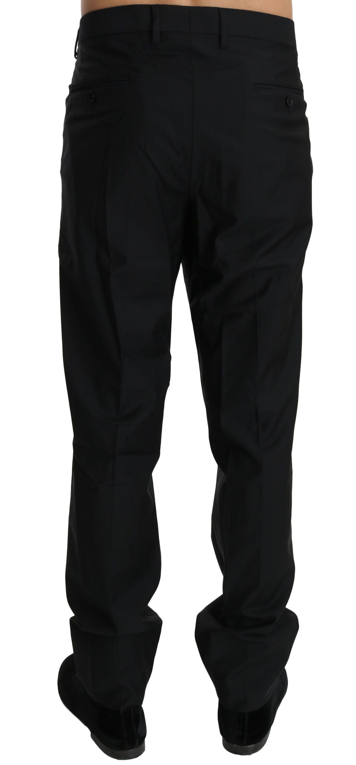 Dolce & Gabbana Black Dress Formal Trousers Men's Wool Trousers-3