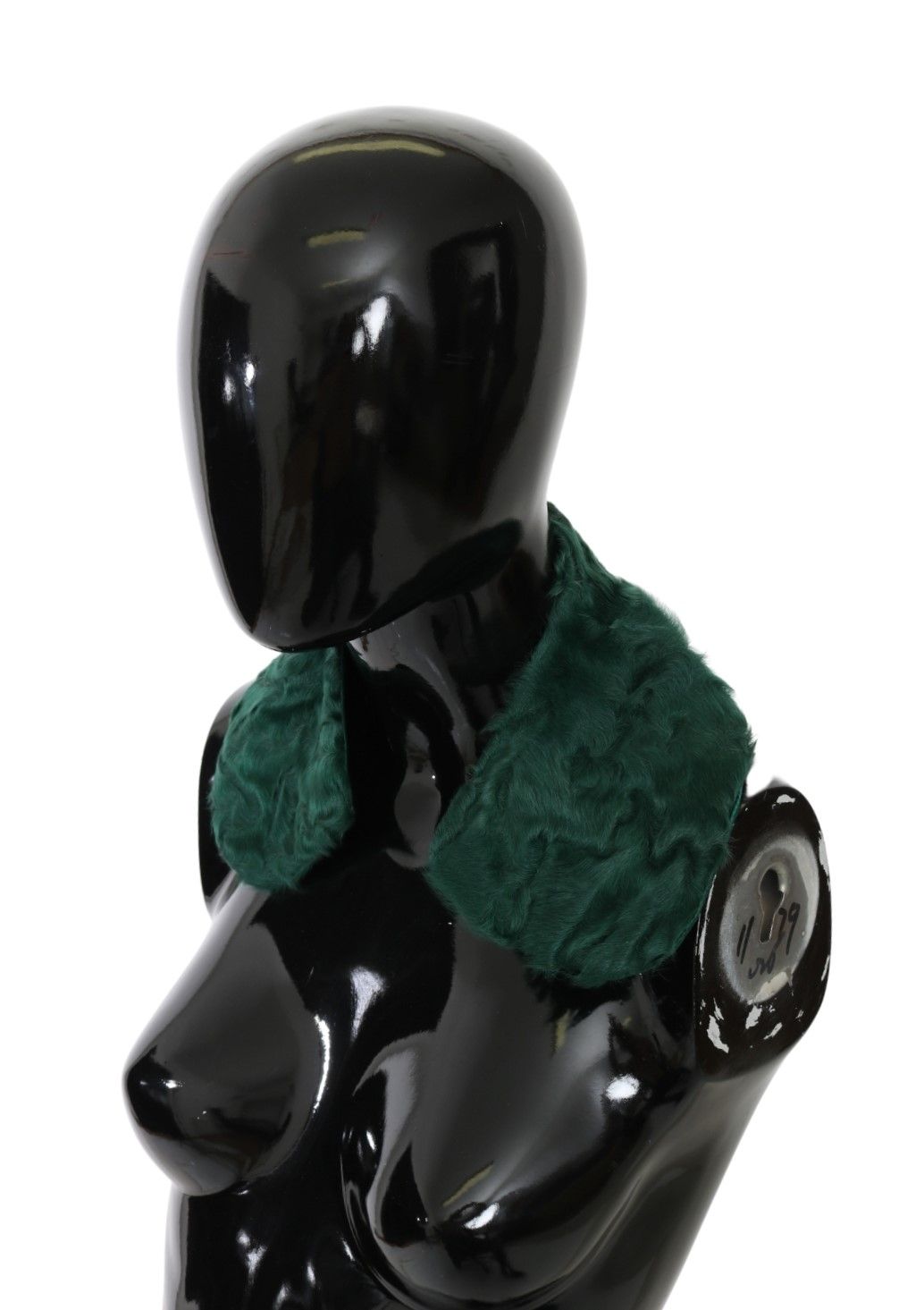 Bufanda de piel de cordero con cuello de hombro y pelo verde de Dolce & Gabbana-2