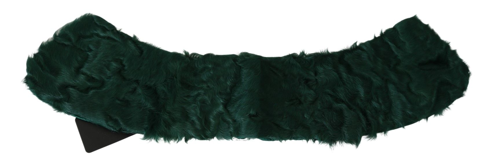 Bufanda de piel de cordero con cuello de hombro y pelo verde de Dolce & Gabbana-4