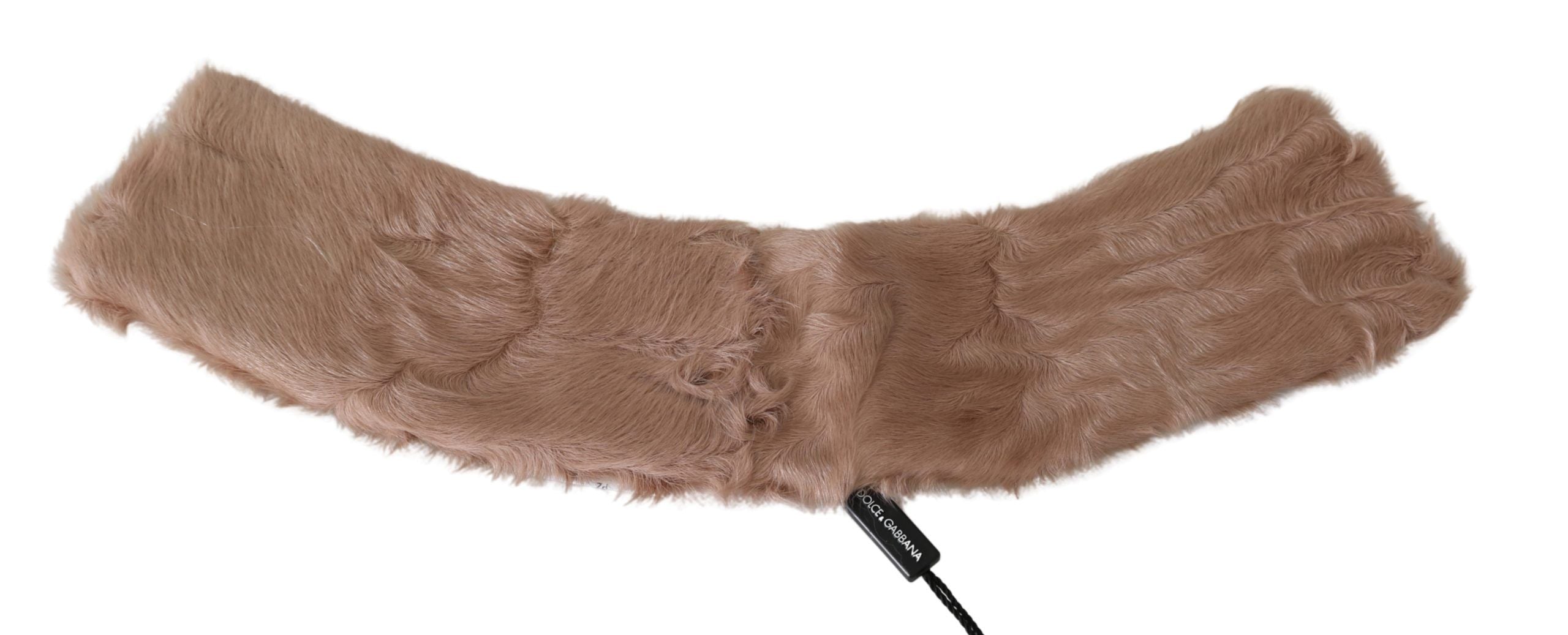 Dolce & Gabbana Beige Fur Collar Lambskin Scarf-3