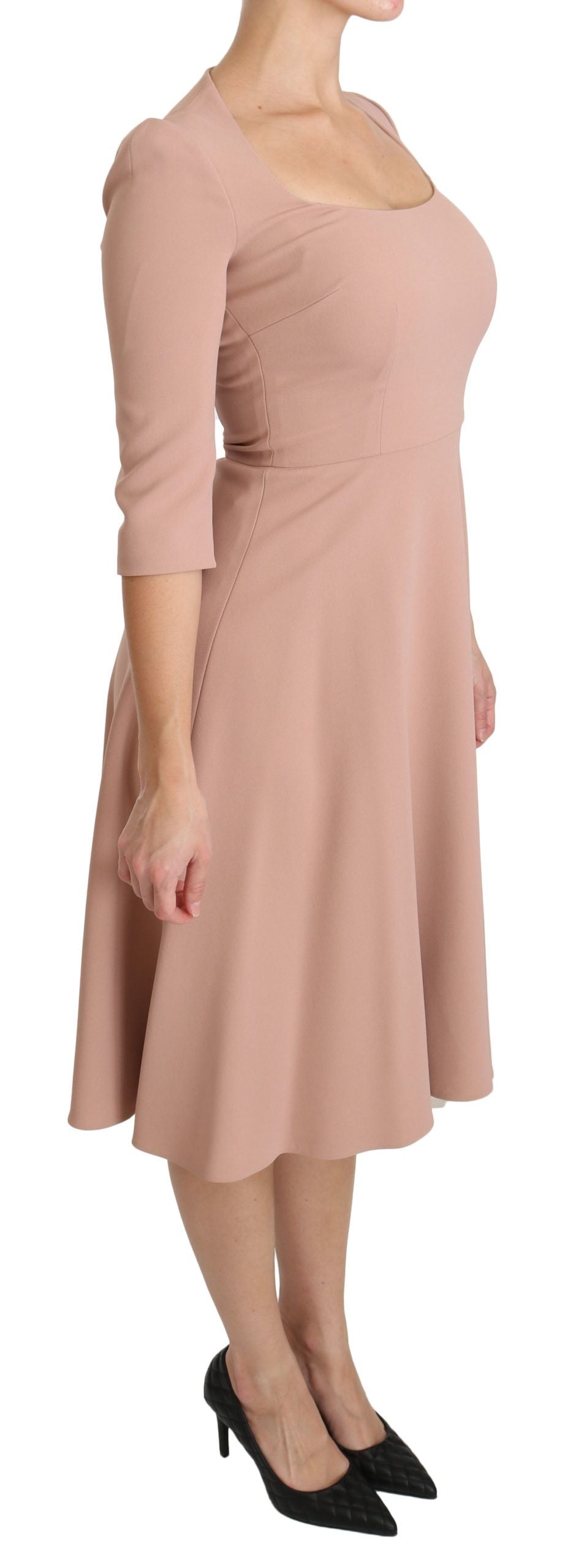 Dolce & Gabbana Rosa 3/4-Ärmel A-Linie Viskose Kleid-2