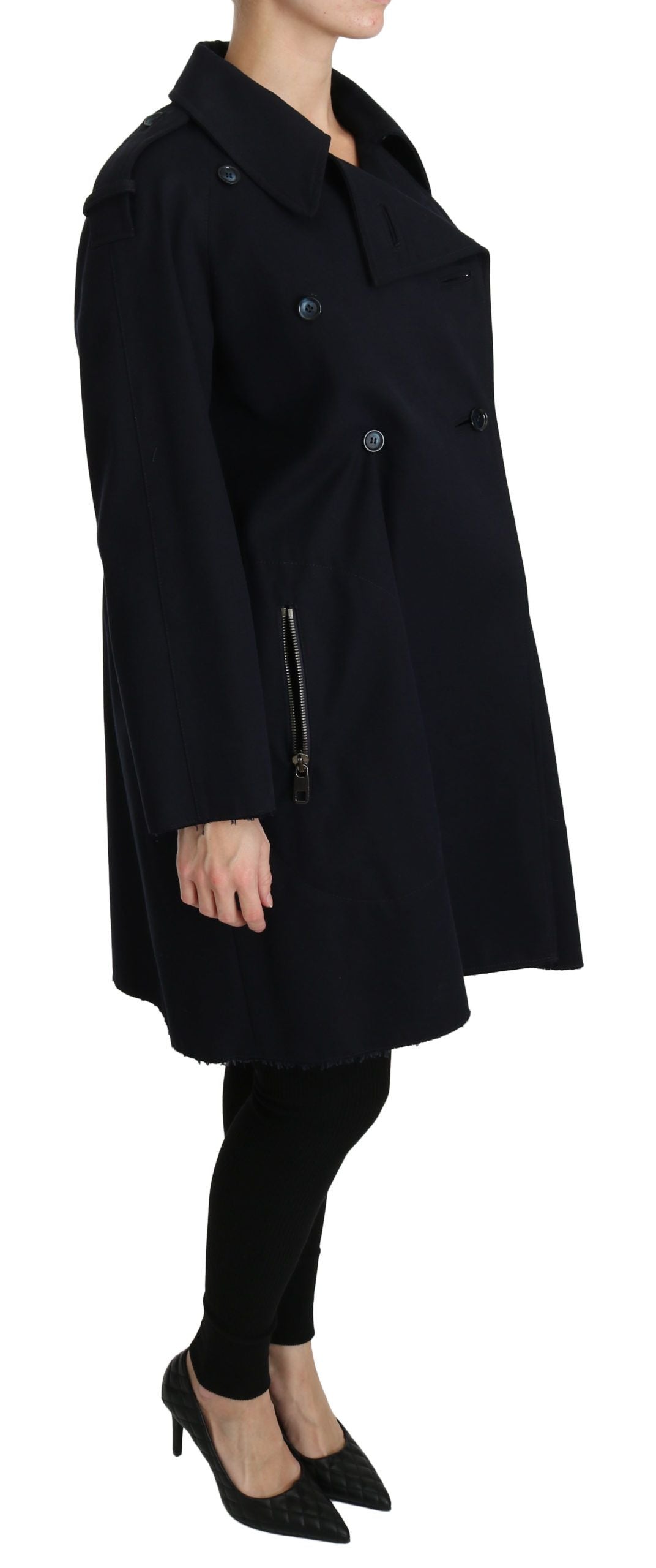 Dolce & Gabbana Blue Cotton Women's Trench Coat-2