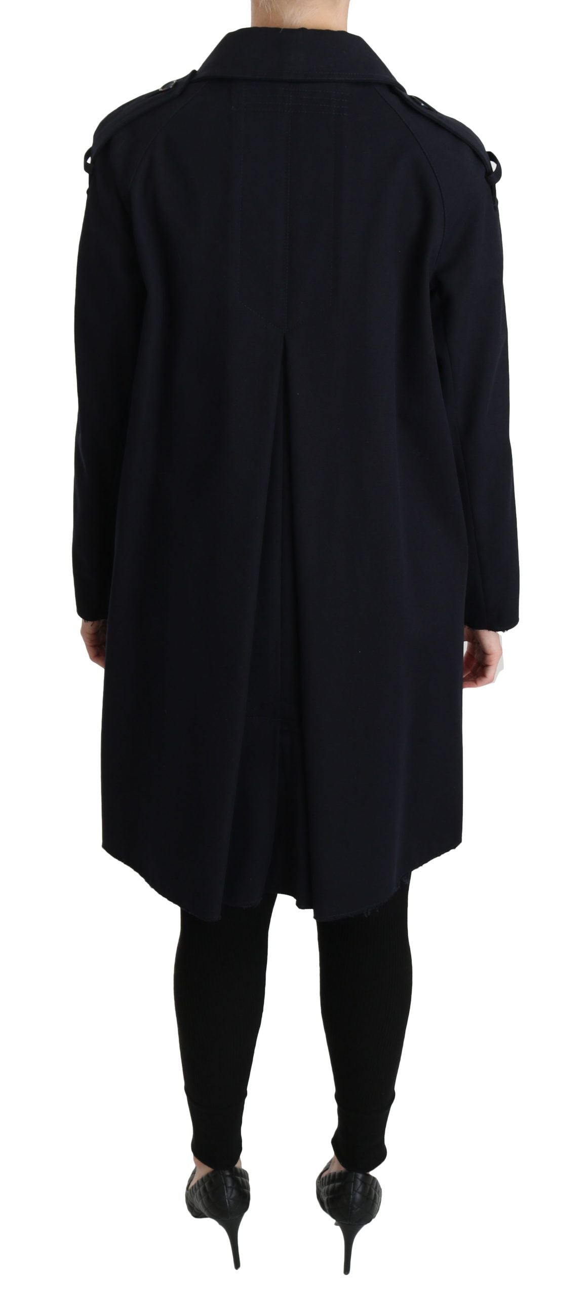 Dolce & Gabbana Blue Cotton Women's Trench Coat-4