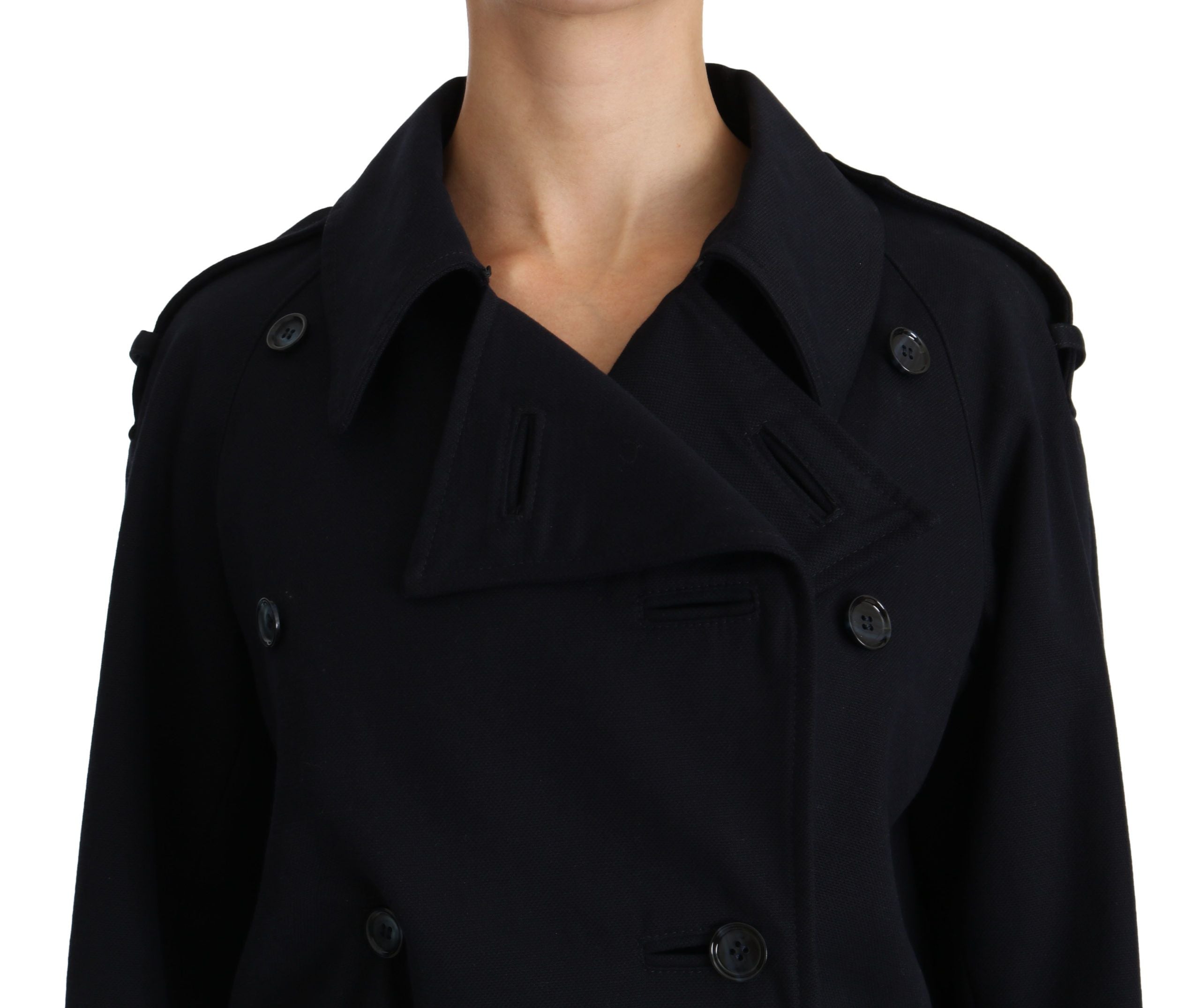 Dolce & Gabbana Blue Cotton Women's Trench Coat-5