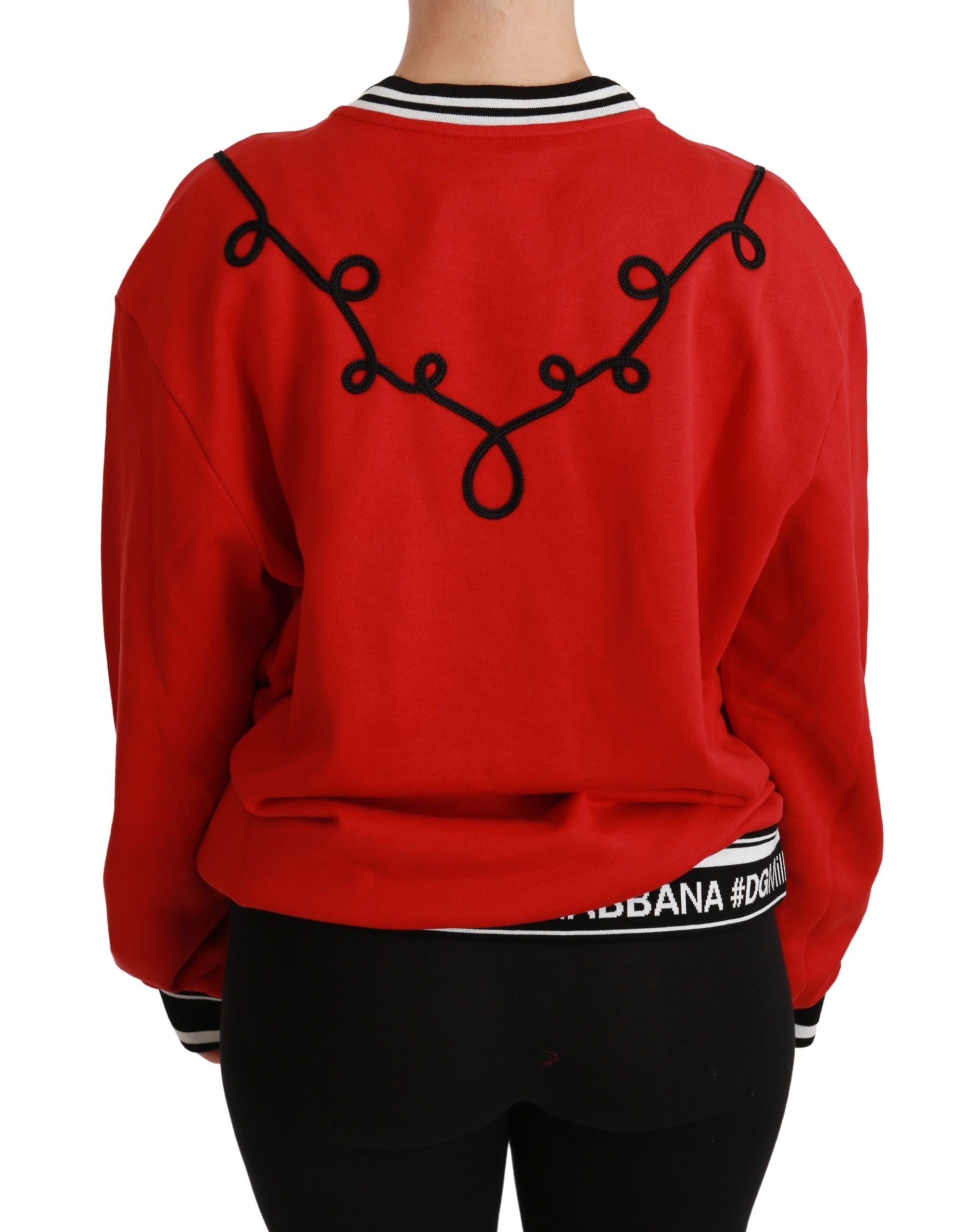 Dolce & Gabbana Red Queen Sequin Pullover Love Sweater-4