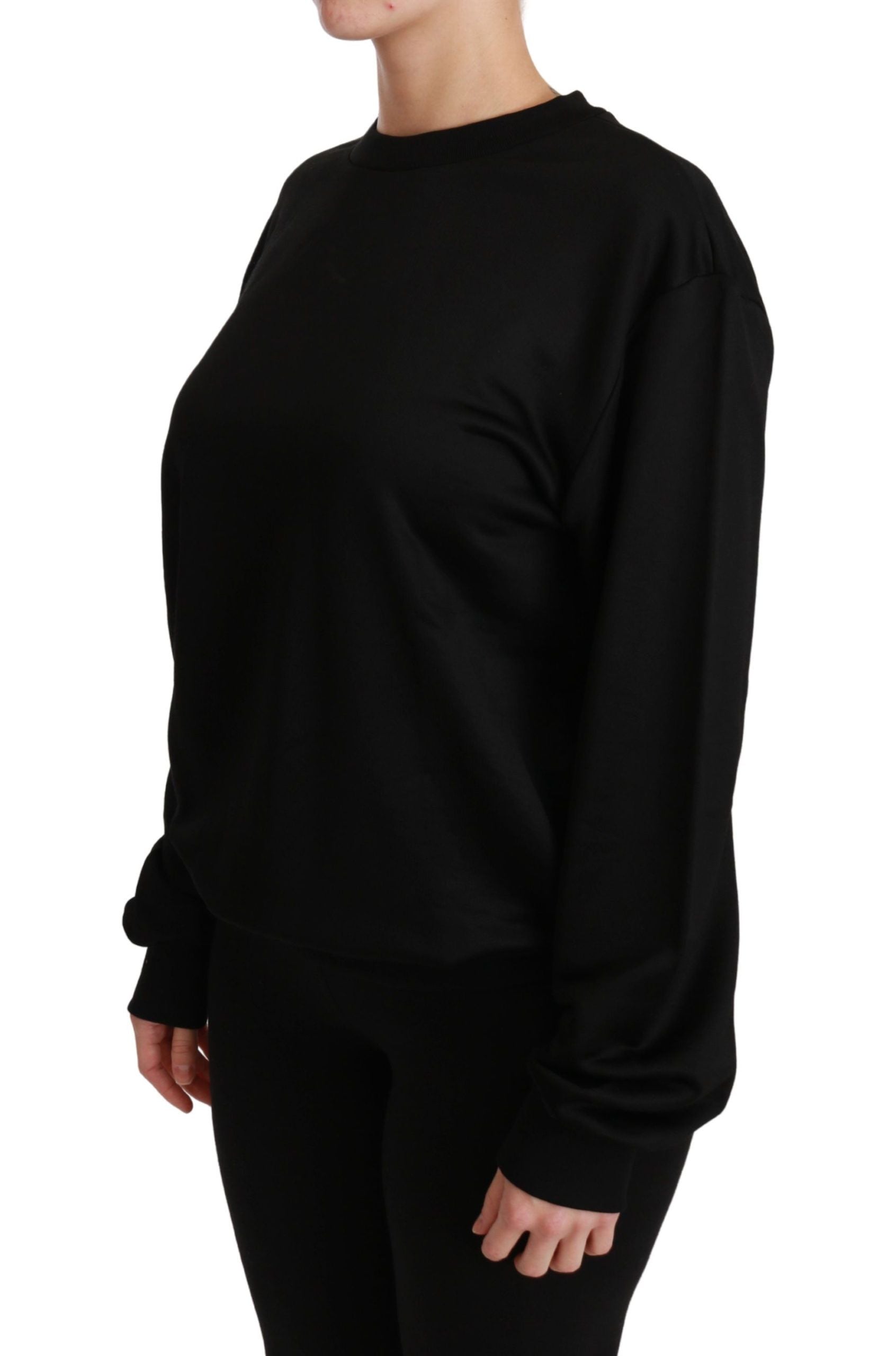 Dolce & Gabbana Black cotton crew neck sweater-3