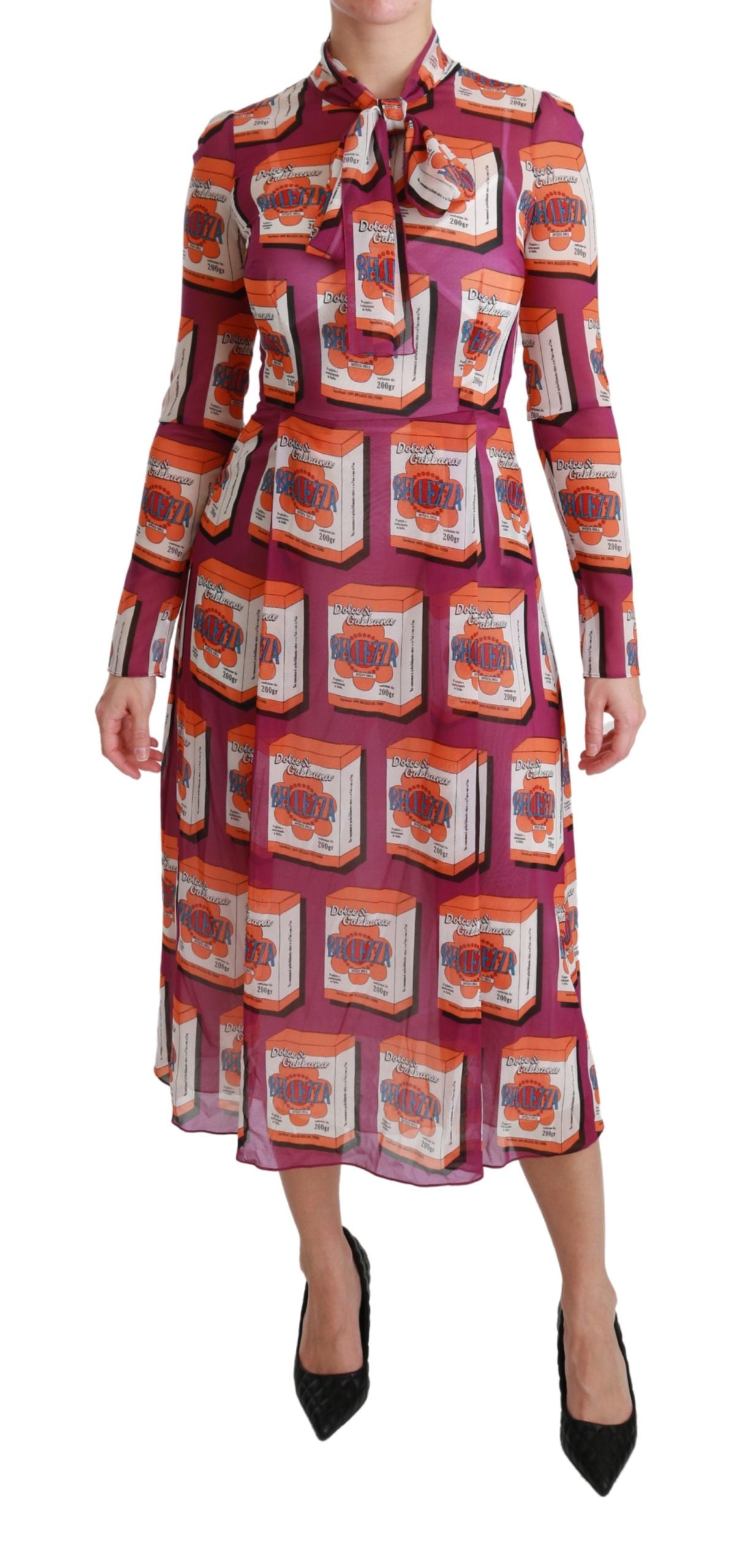Dolce & Gabbana Lila Silk Bellezza A-Line Dress-1