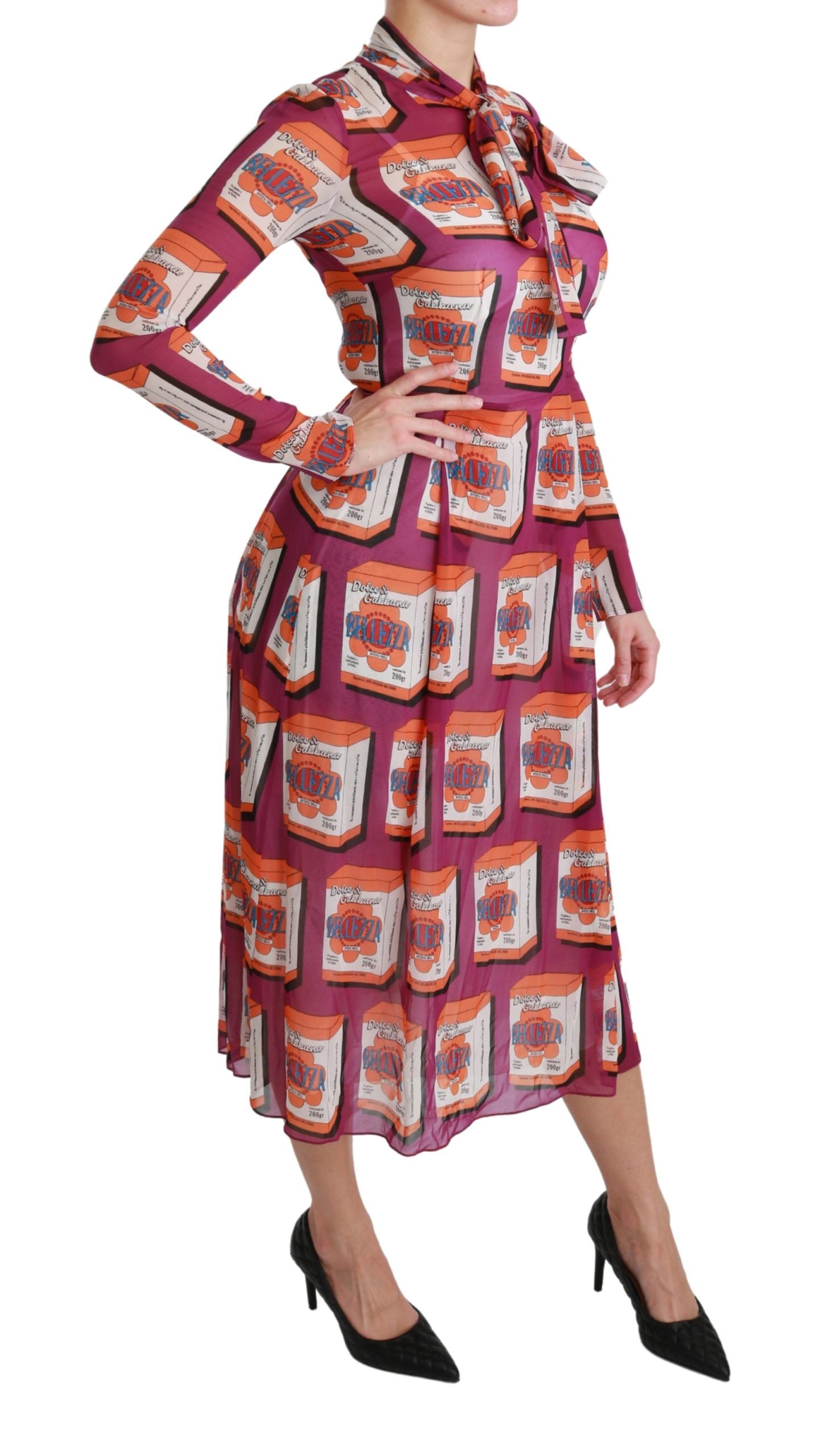 Dolce & Gabbana Lila Silk Bellezza A-Line Dress-2