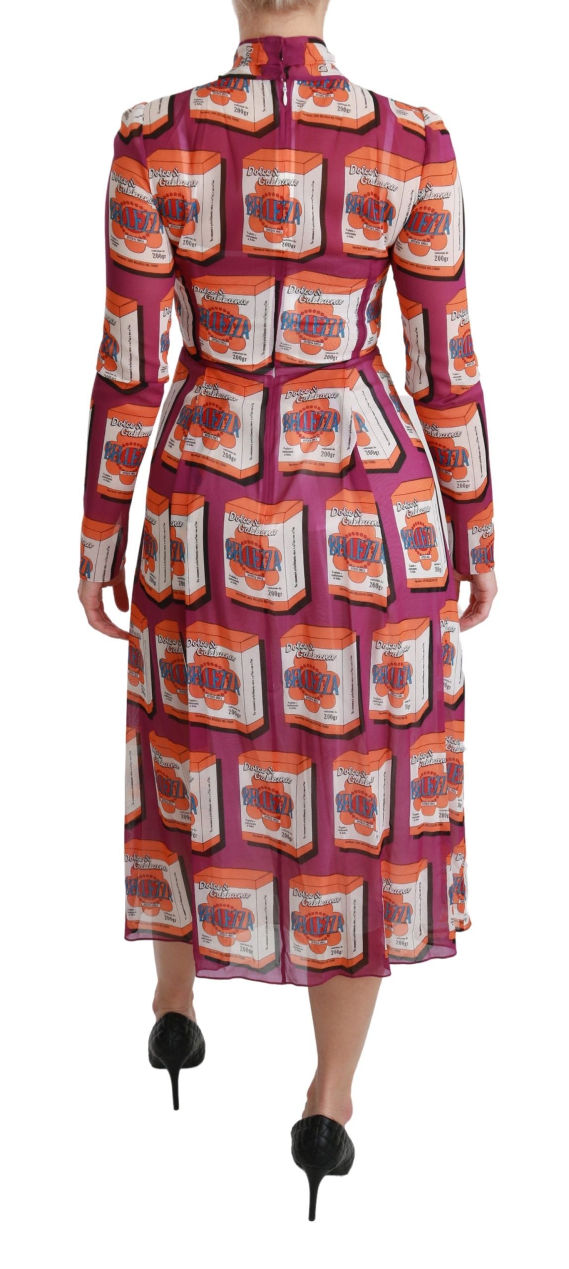 Dolce & Gabbana Lila Silk Bellezza A-Line Dress-4
