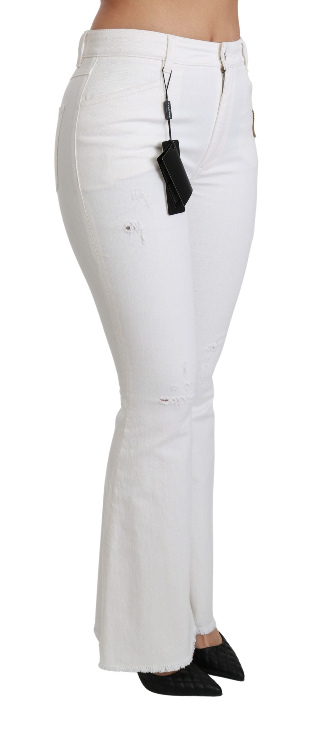 Pantalones de algodón elástico con corazones blancos de Dolce & Gabbana-3
