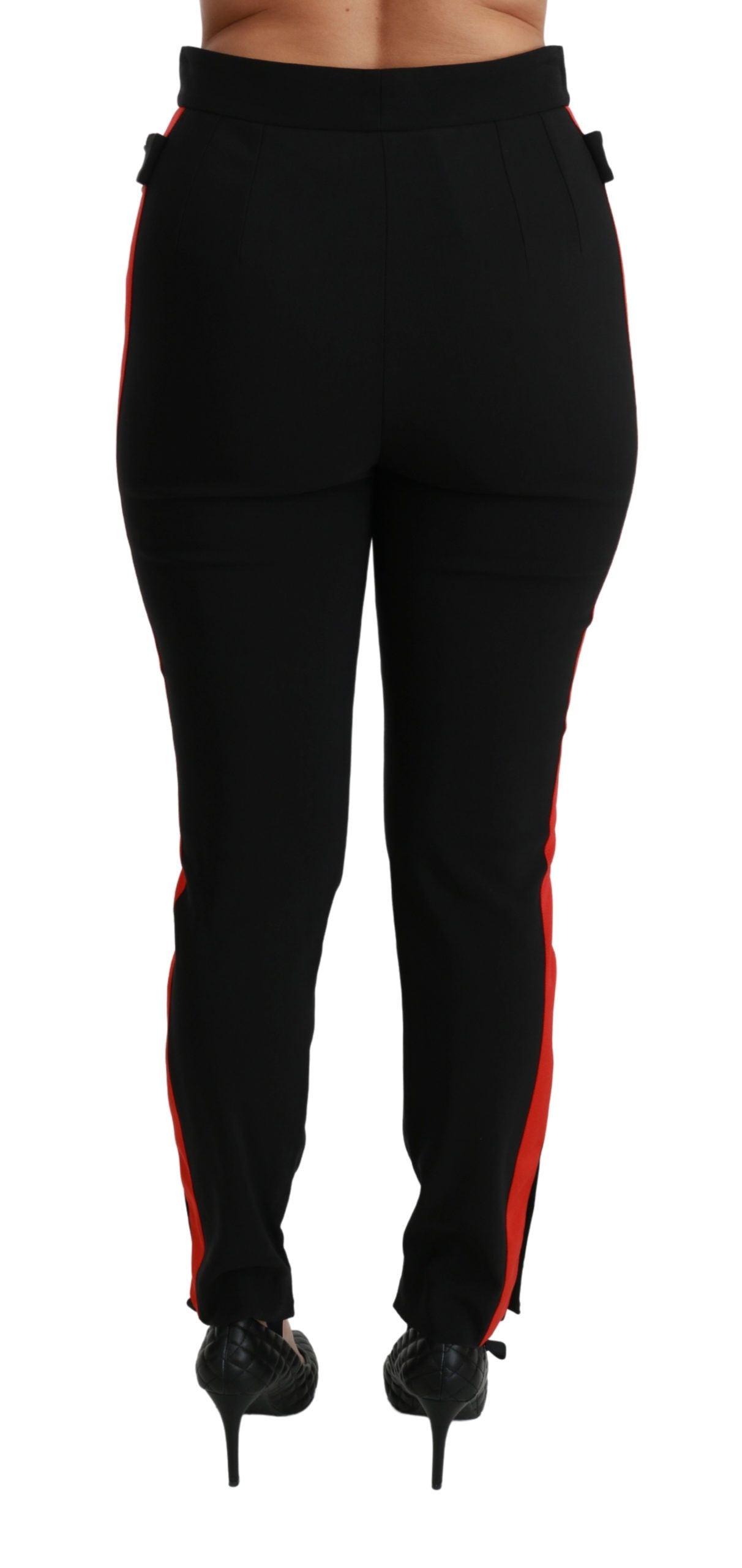 Dolce & Gabbana Schwarze Skinny Stretch-Fuchskopf-Baumwollhose-5