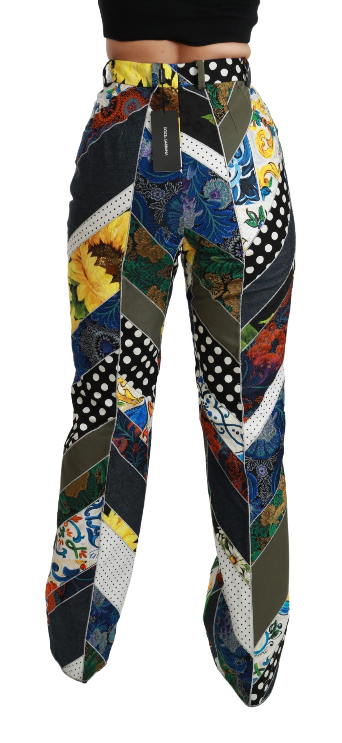 Dolce & Gabbana Multicolor Druck Hohe Taille Gerade Hose-2