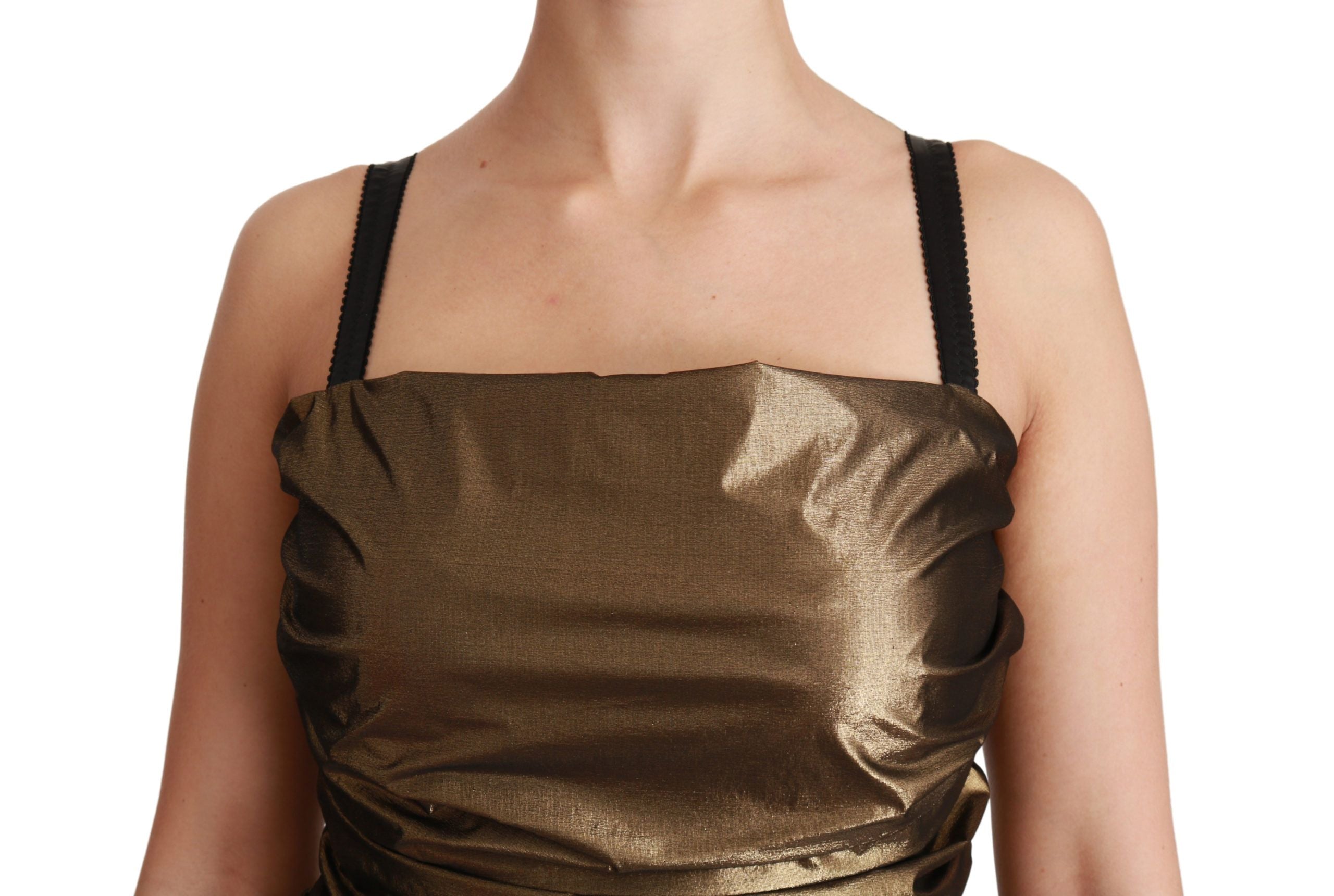Vestido mini ajustado de nailon color bronce de Dolce & Gabbana-5
