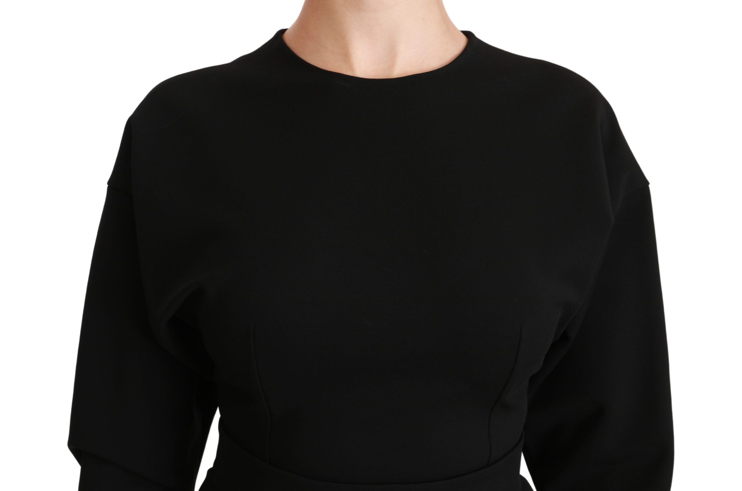 Dolce & Gabbana Schwarzes Bodycon Etuikleid Midi Stretch Kleid-5