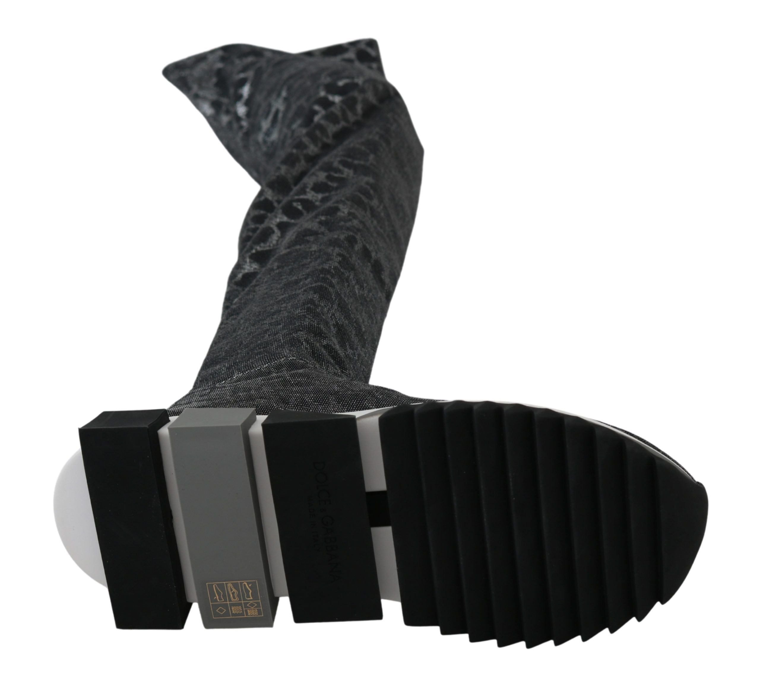 Dolce & Gabbana Grey Leopard High Top Sneakers Booties Shoes-3