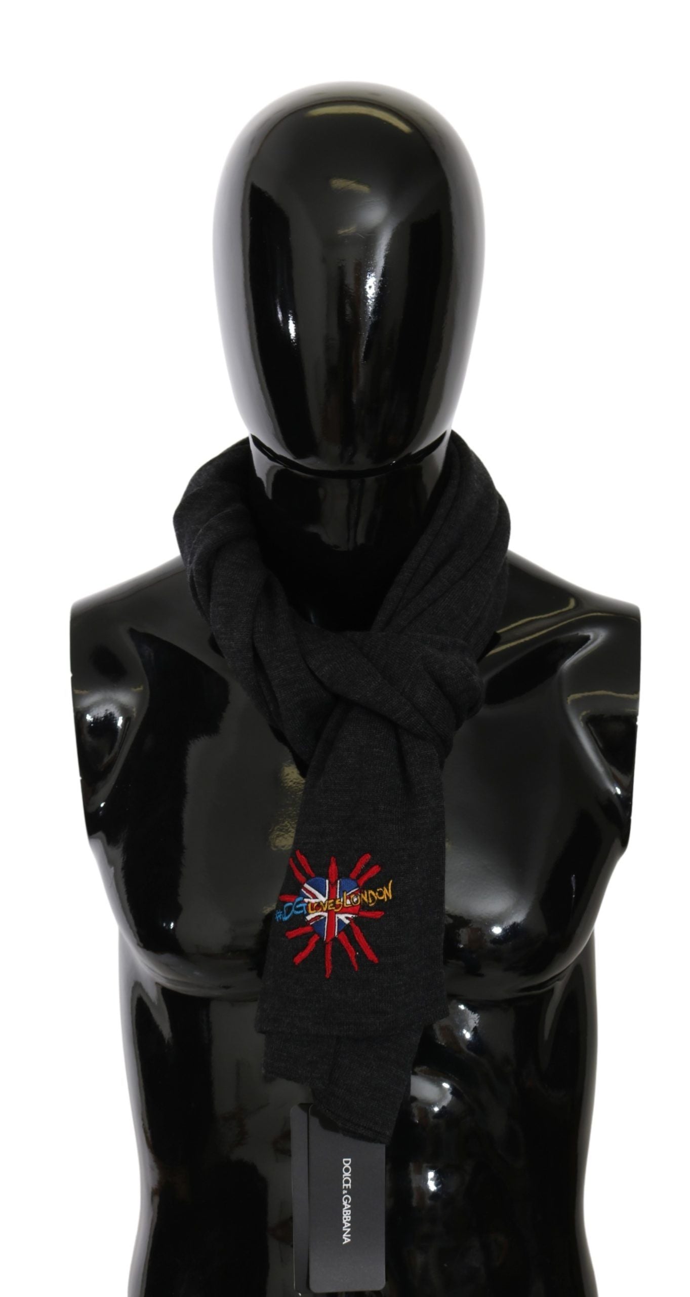 Dolce & Gabbana Grey #DGLovesLondon Wool Wrap Wool Scarf-1