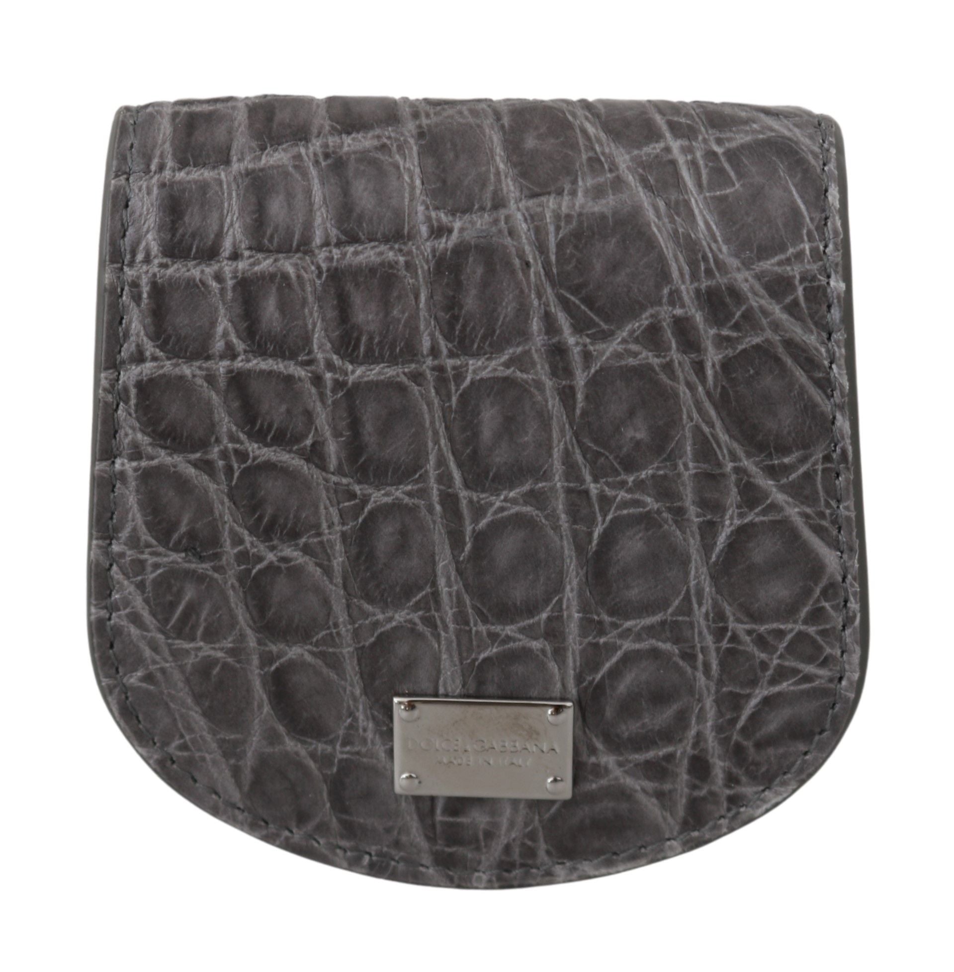 Dolce & Gabbana Grey Exotic Skin Condom Case Holder Bag Wallet